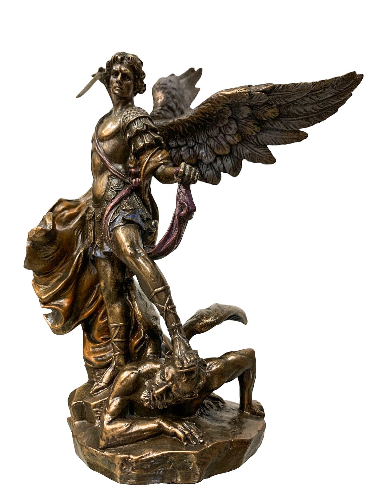 Imagem de São Miguel com Acabamento em Bronze 21 cm-TerraCotta Arte Sacra