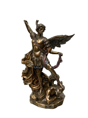 Imagem de São Miguel com Acabamento em Bronze 23 cm-TerraCotta Arte Sacra