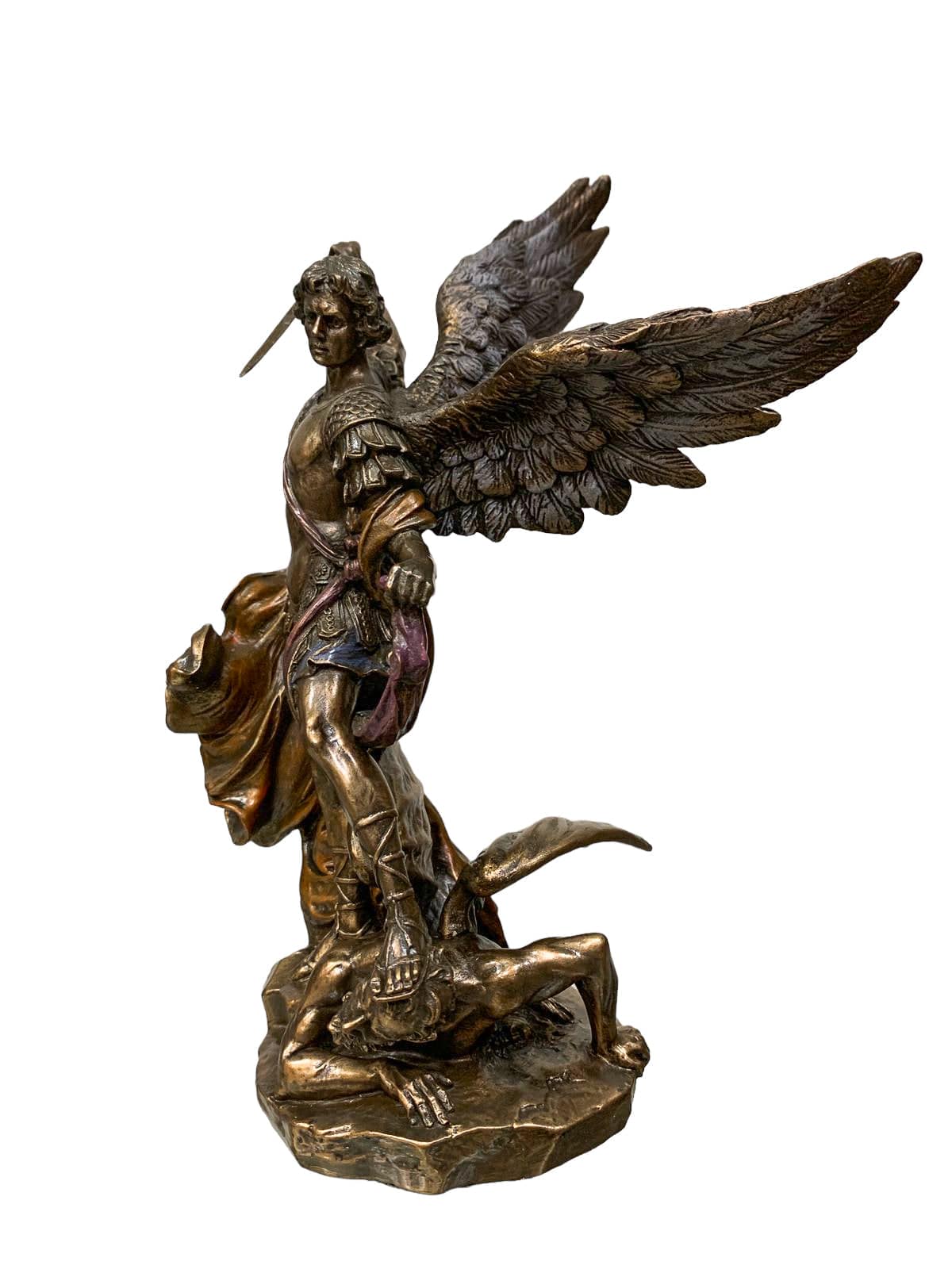 Imagem de São Miguel com Acabamento em Bronze 23 cm-TerraCotta Arte Sacra