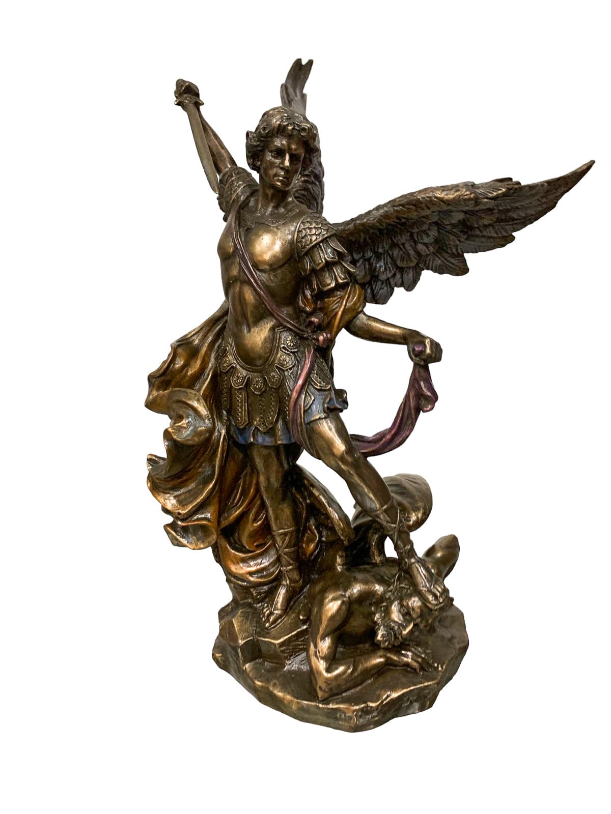 Imagem de São Miguel com Acabamento em Bronze 23 cm-TerraCotta Arte Sacra