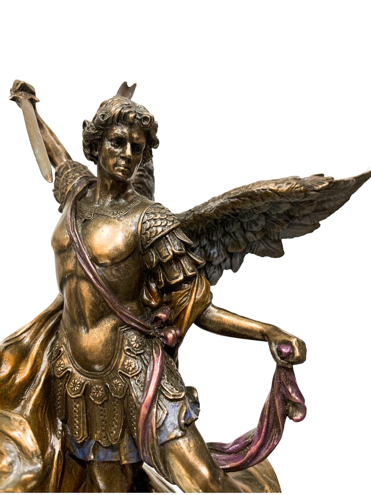 Imagem de São Miguel com Acabamento em Bronze 23 cm-TerraCotta Arte Sacra