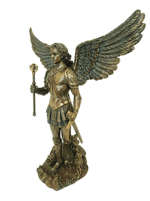 Imagem de São Miguel com Acabamento em Bronze 32cm-TerraCotta Arte Sacra