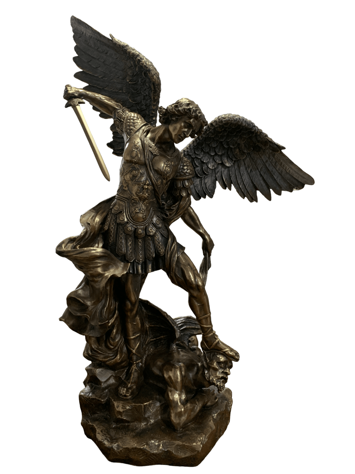 Imagem de São Miguel com Acabamento em Bronze 73 cm-TerraCotta Arte Sacra