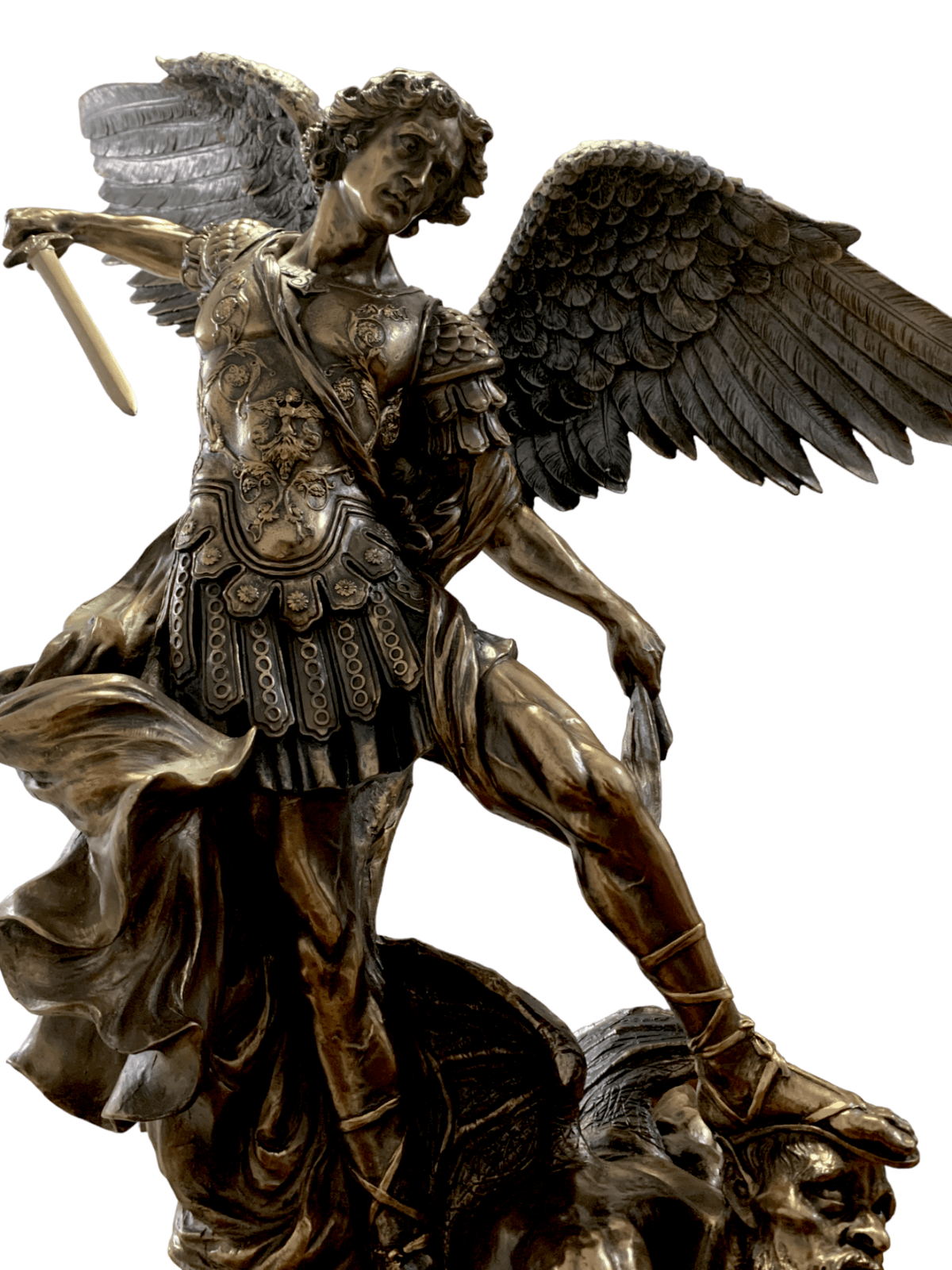 Imagem de São Miguel com Acabamento em Bronze 73 cm-TerraCotta Arte Sacra