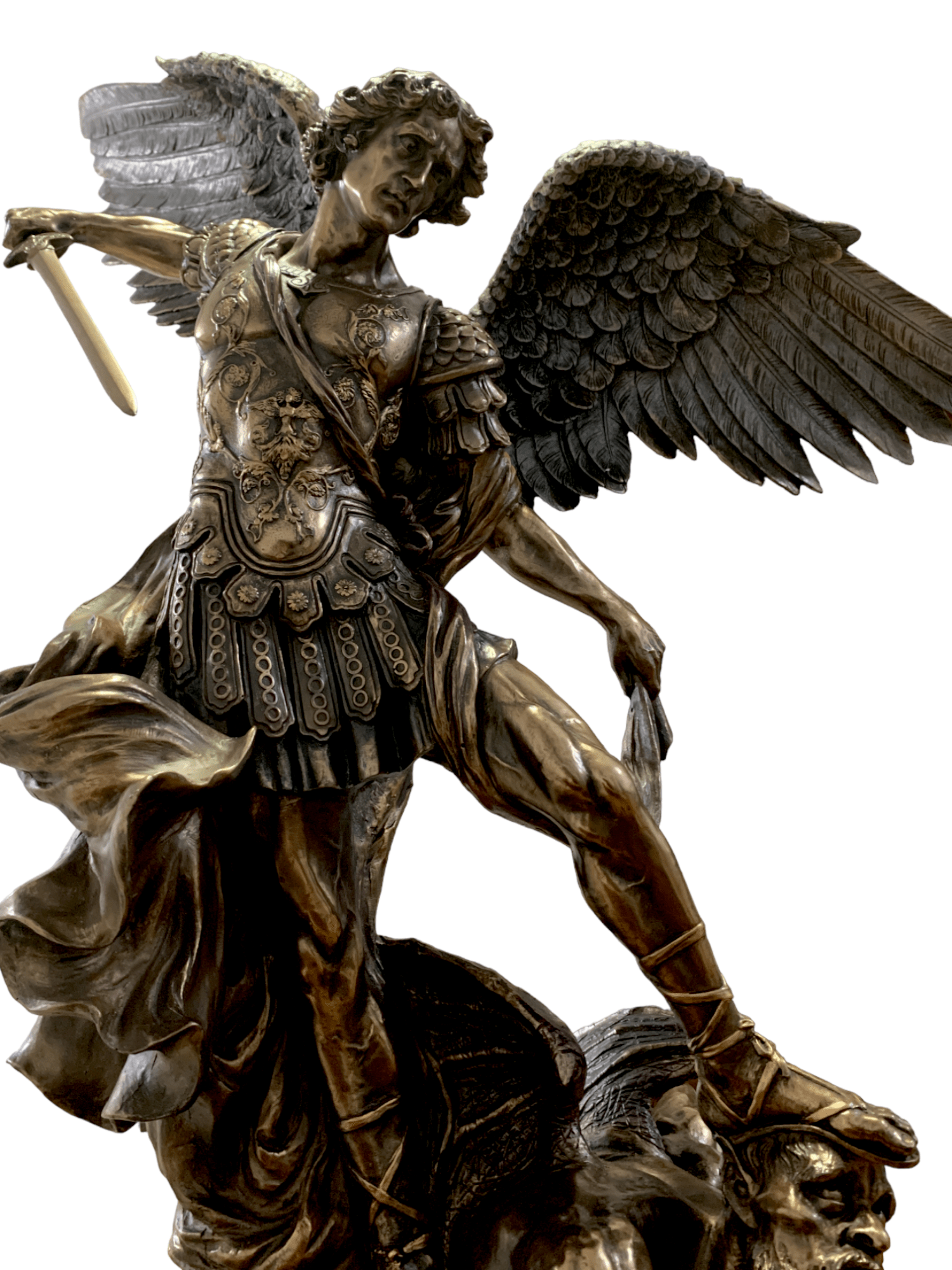 Imagem de São Miguel com Acabamento em Bronze 73 cm-TerraCotta Arte Sacra