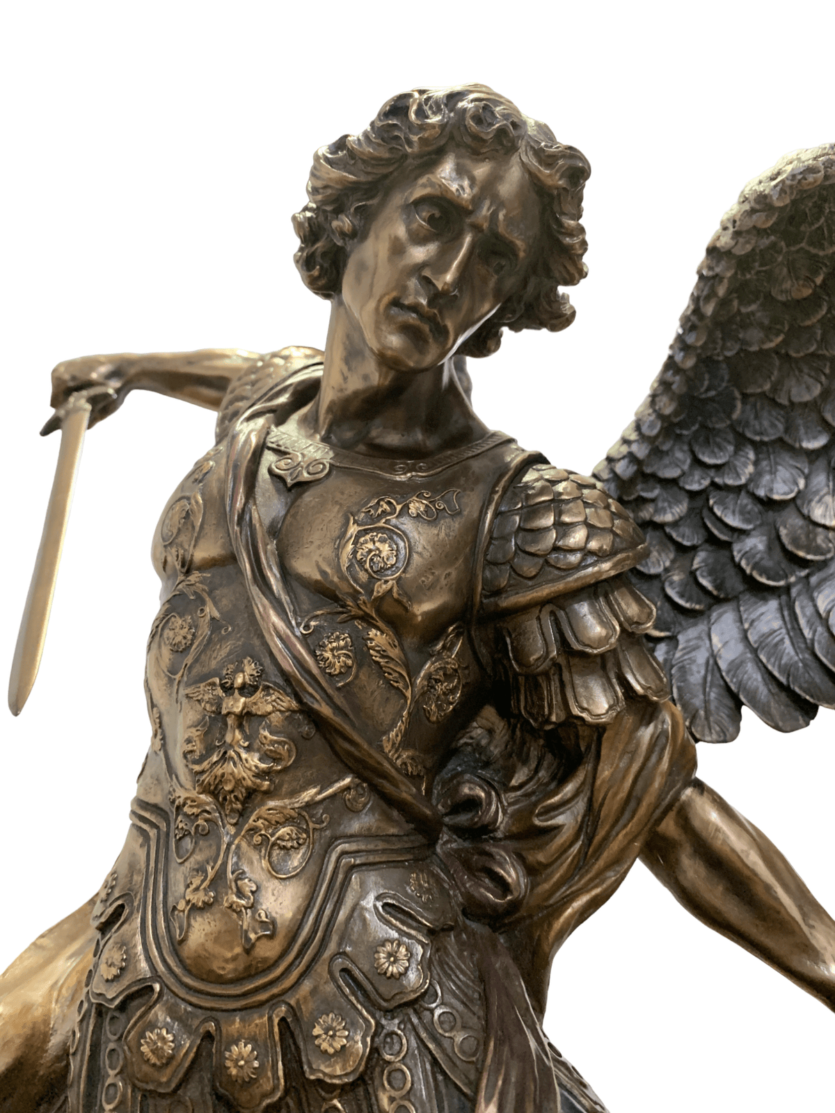 Imagem de São Miguel com Acabamento em Bronze 73 cm-TerraCotta Arte Sacra