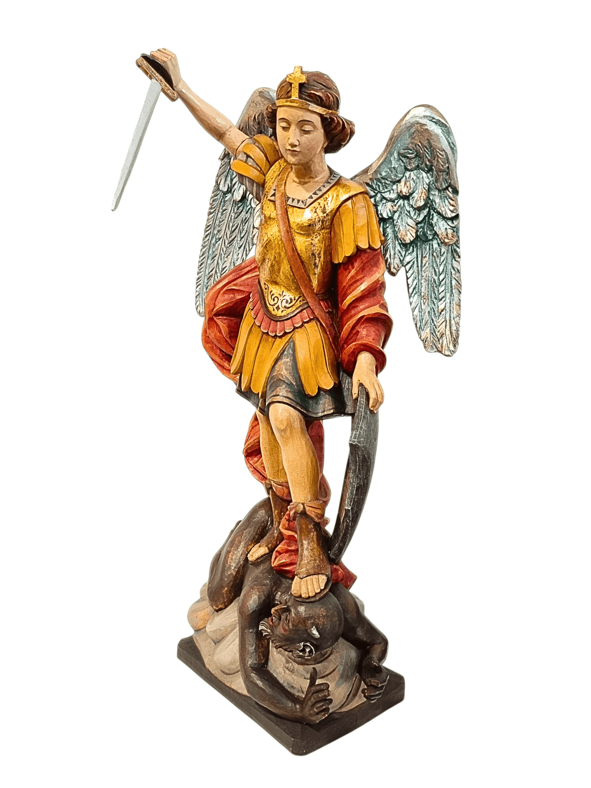 Imagem de São Miguel em Madeira Italiana 68 cm-TerraCotta Arte Sacra