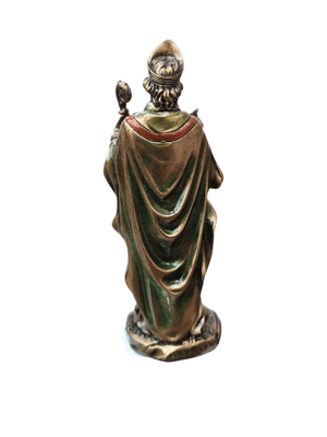 Imagem de São Patrício em Resina com Acabamento em Bronze 8,5 cm-TerraCotta Arte Sacra