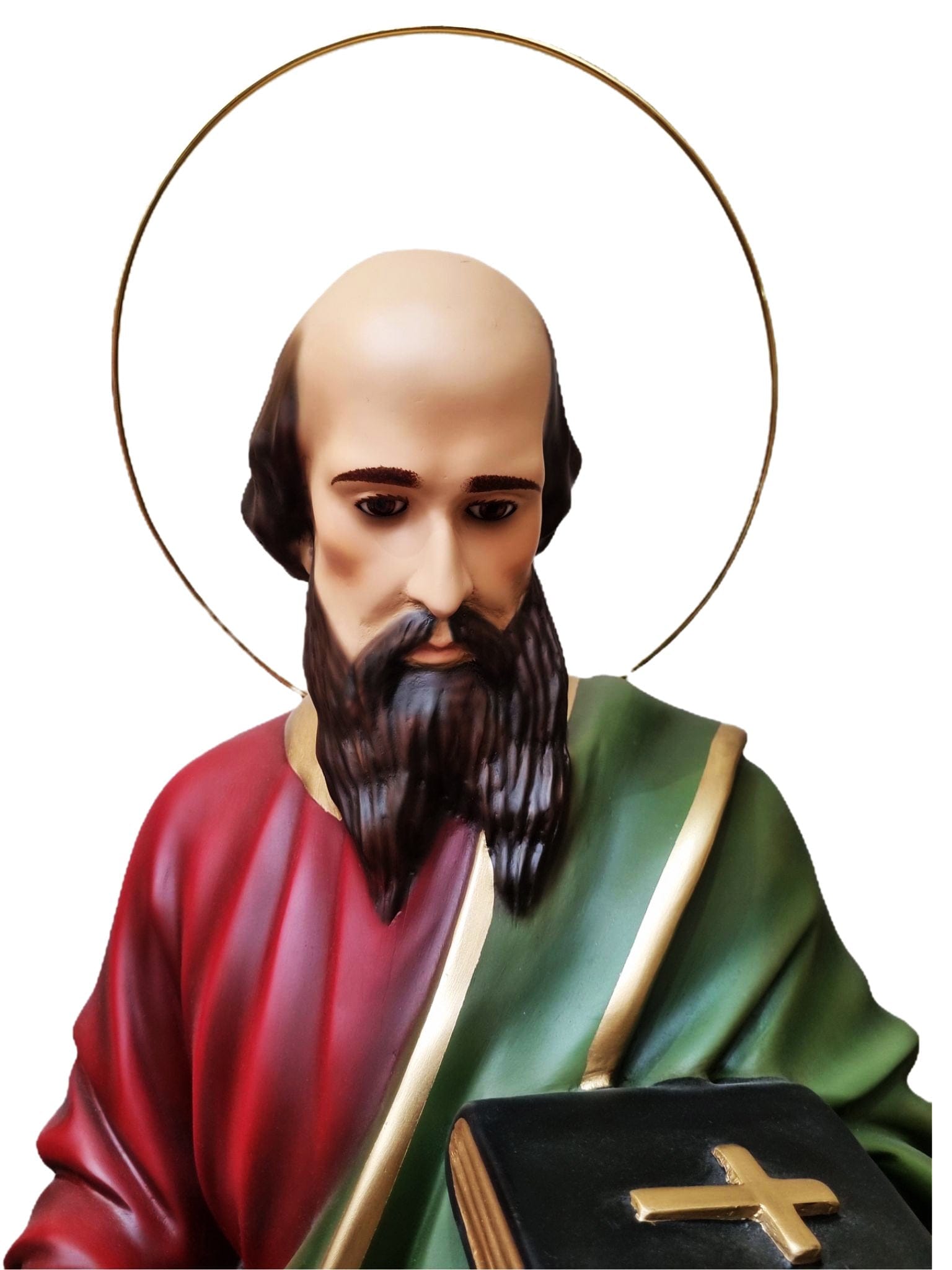 Imagem de São Paulo em Pó de Mármore com Olhos de Vidro 105 cm-TerraCotta Arte Sacra