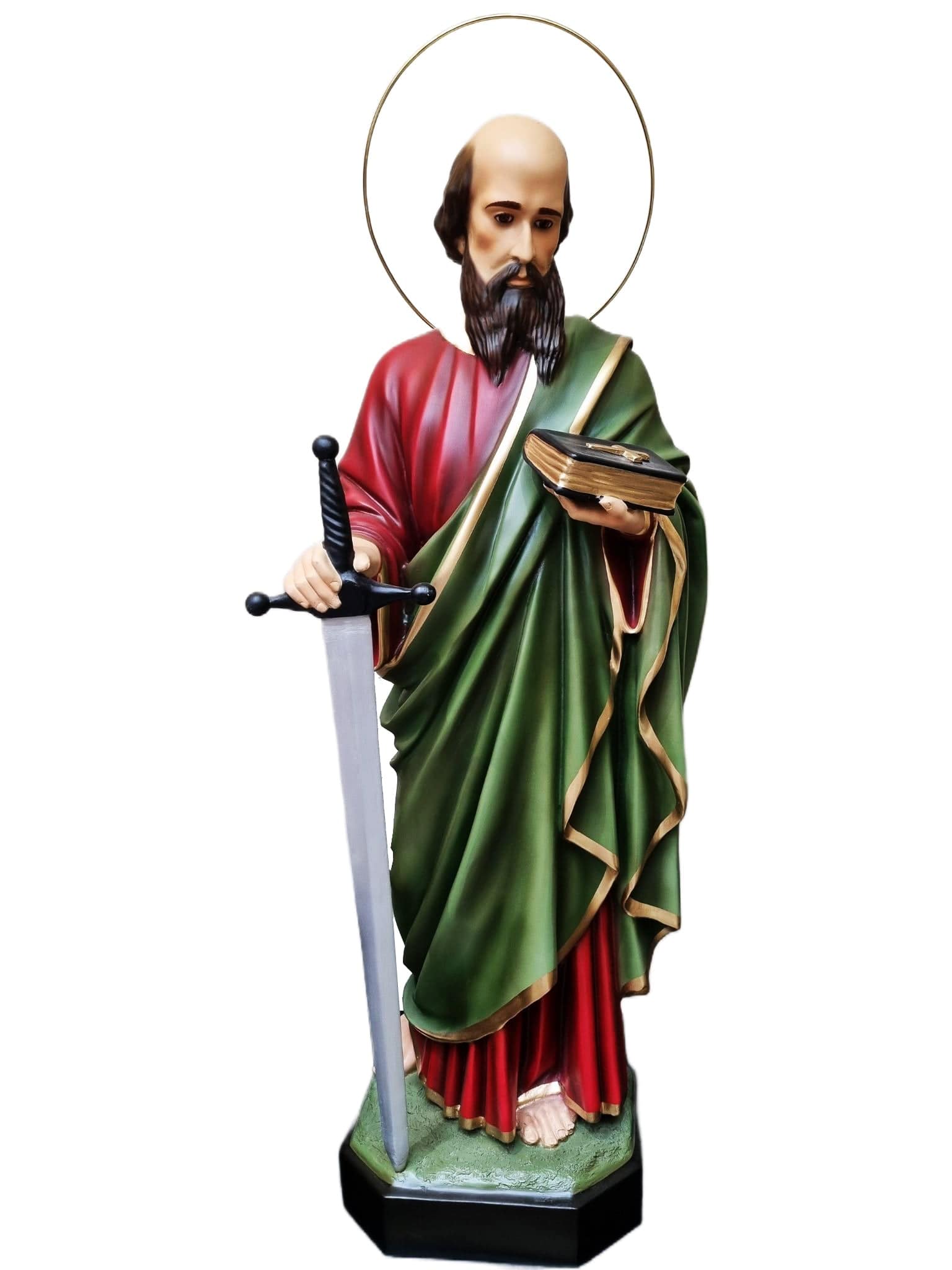 Imagem de São Paulo em Pó de Mármore com Olhos de Vidro 105 cm-TerraCotta Arte Sacra
