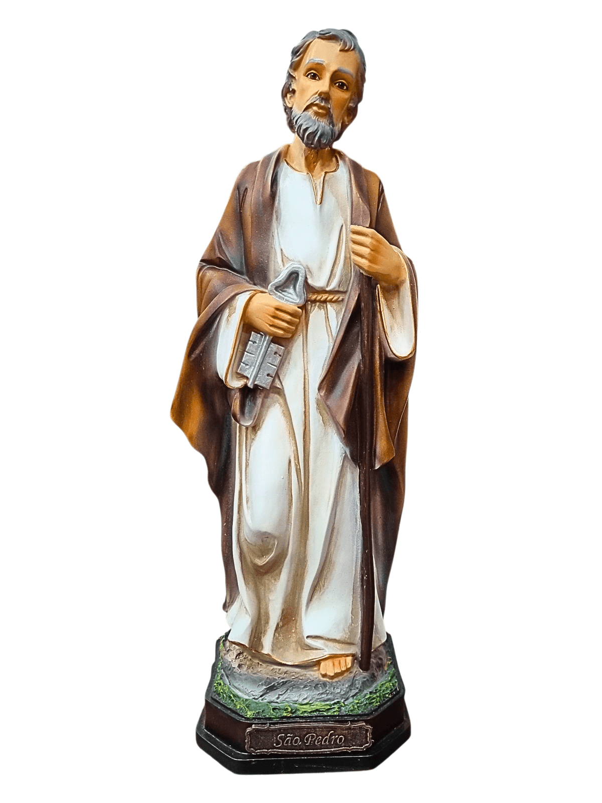 Imagem de São Pedro em Pó de Mármore Colorida 30 cm-TerraCotta Arte Sacra