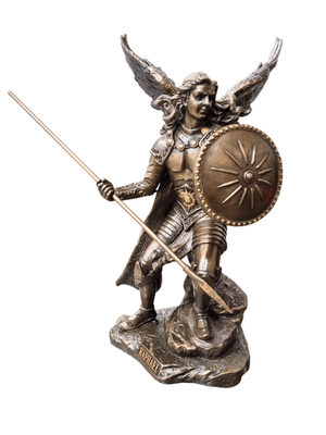 Imagem de São Rafael com Acabamento em Bronze 23 cm-TerraCotta Arte Sacra