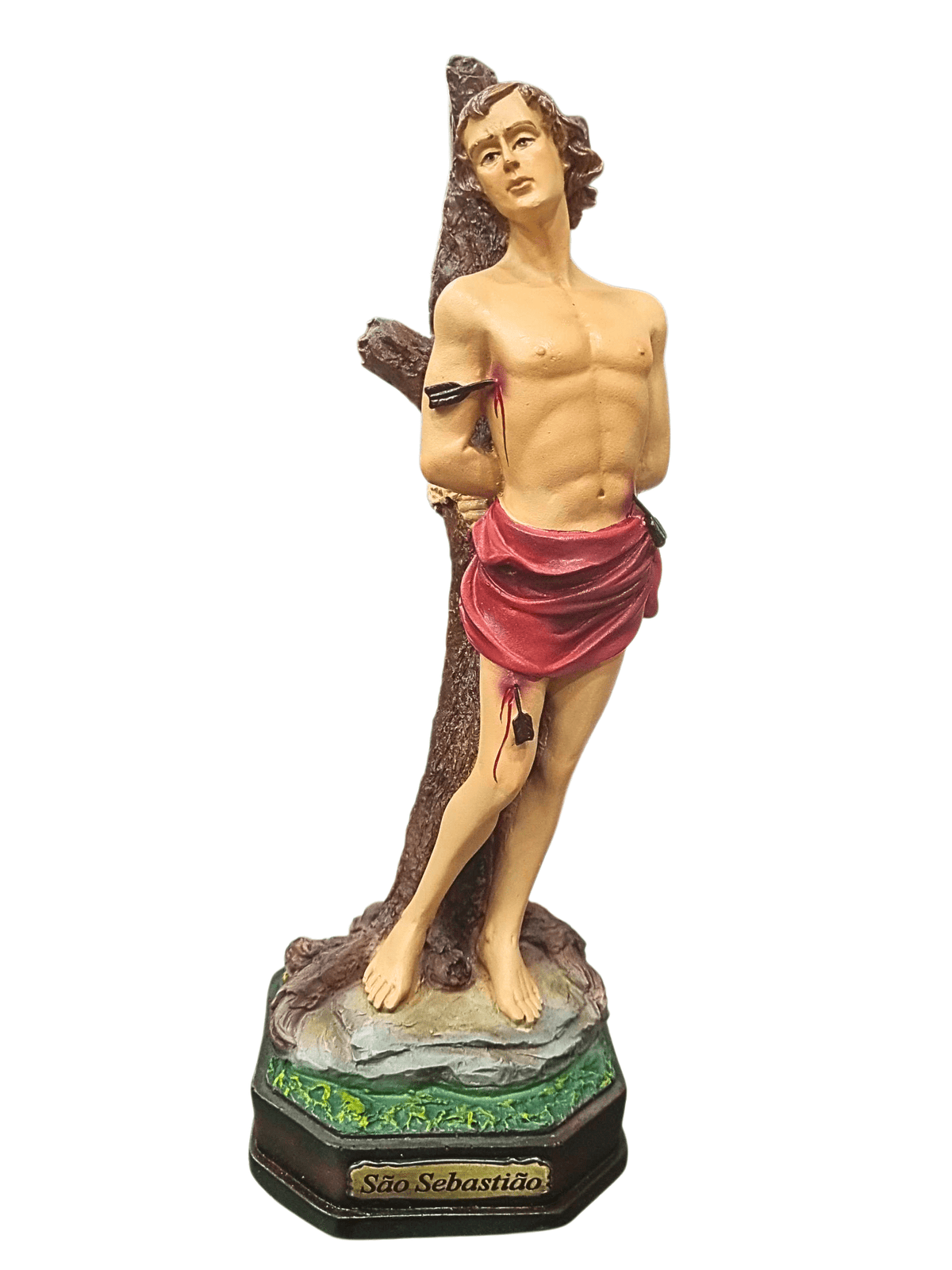 Imagem de São Sebastião em Pó de Mármore Colorida 20 cm-TerraCotta Arte Sacra