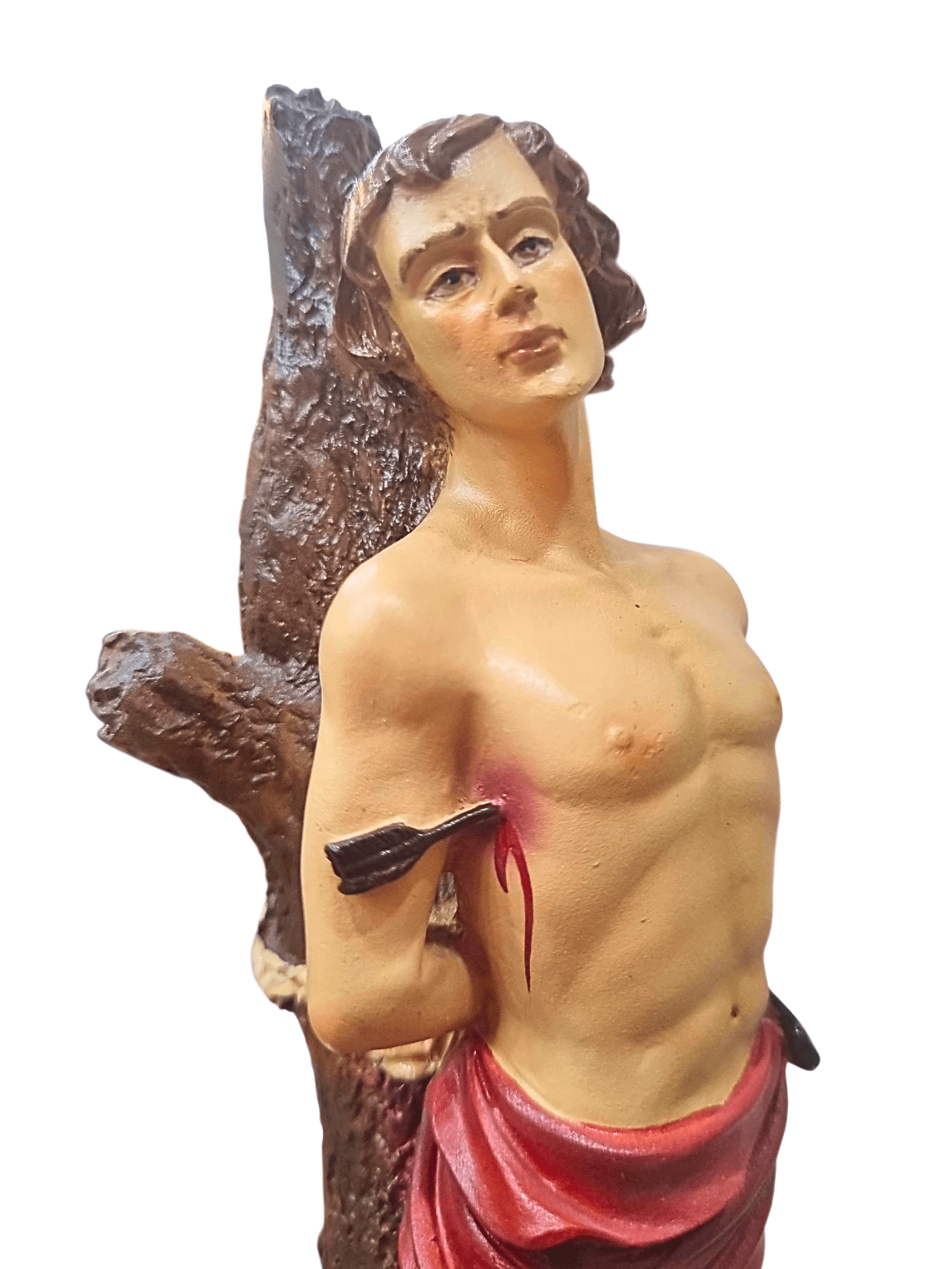 Imagem de São Sebastião em Pó de Mármore Colorida 20 cm-TerraCotta Arte Sacra