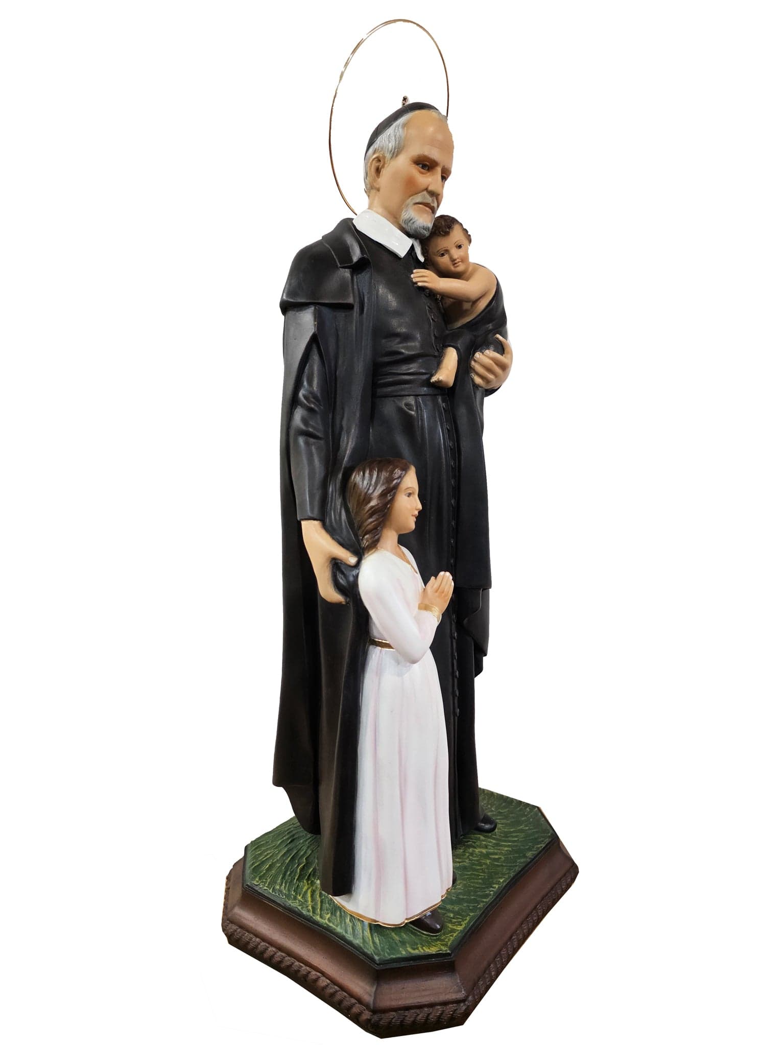 Imagem de São Vicente de Paula 60 cm em Pó de Mármore-TerraCotta Arte Sacra
