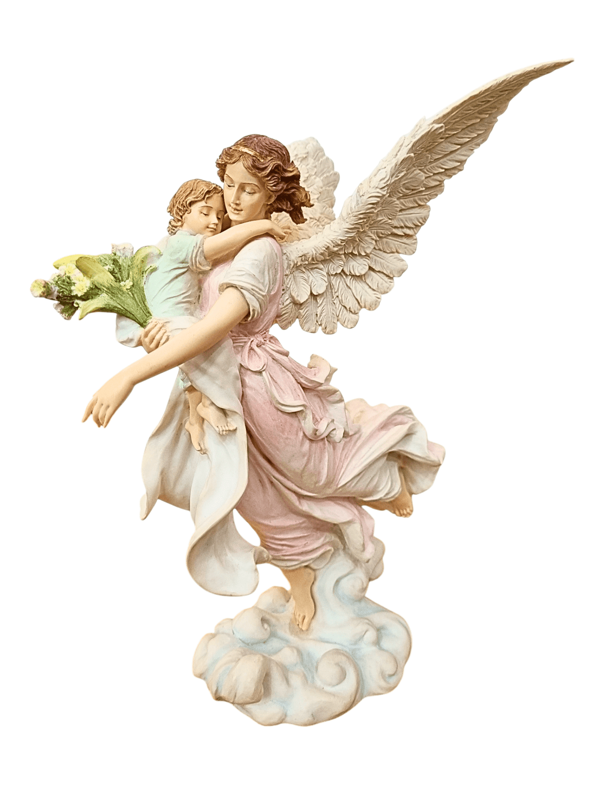 Imagem do Anjo da Guarda em Resina 28 cm-TerraCotta Arte Sacra