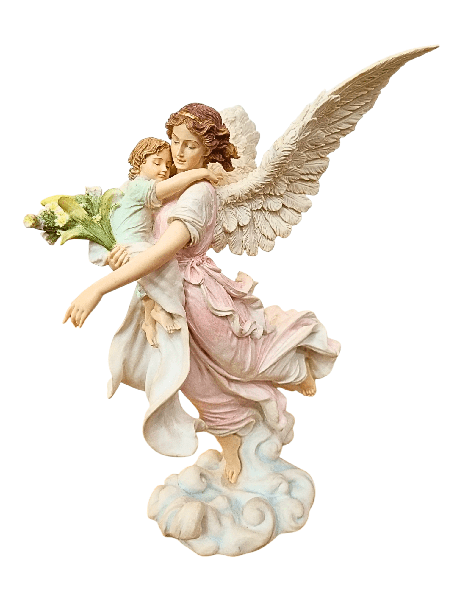 Imagem do Anjo da Guarda em Resina 28 cm-TerraCotta Arte Sacra