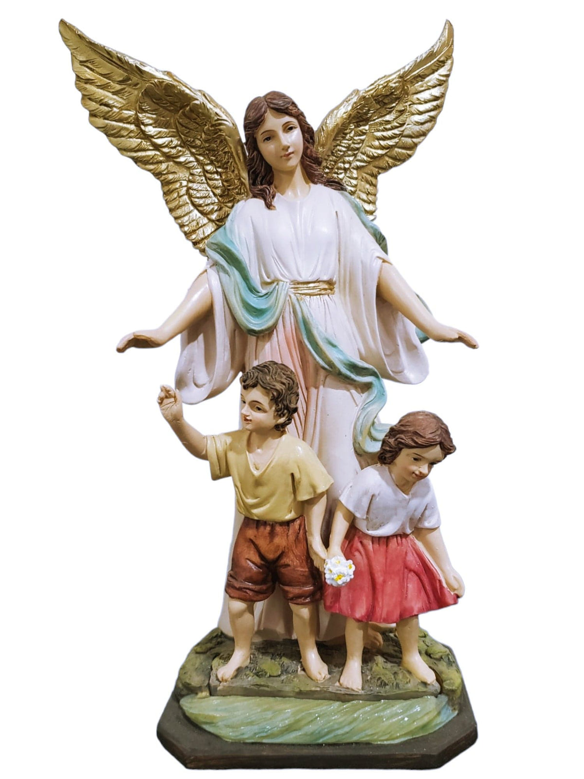 Imagem do Anjo da Guarda em Resina 30 cm-TerraCotta Arte Sacra