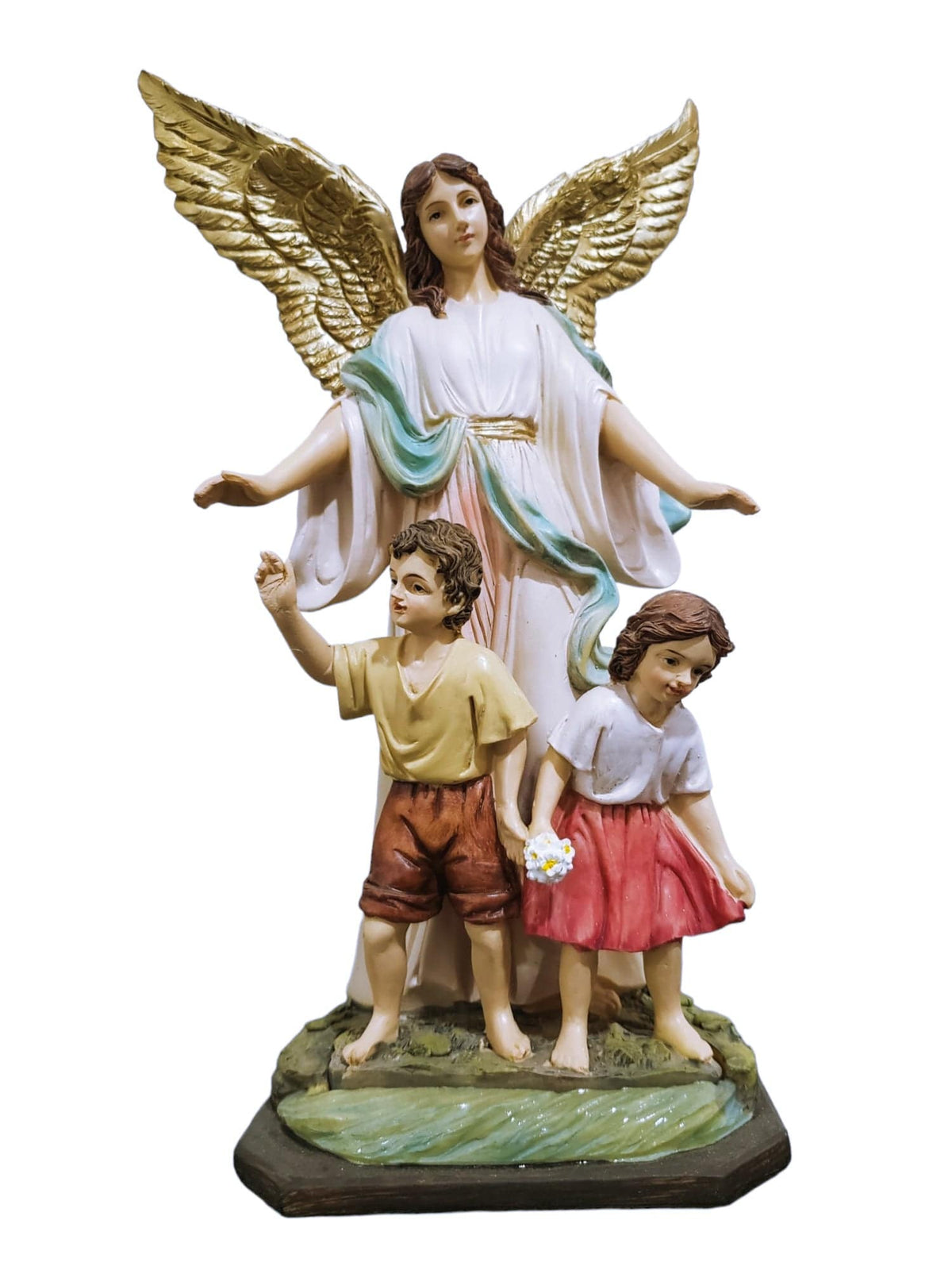 Imagem do Anjo da Guarda em Resina 30 cm-TerraCotta Arte Sacra