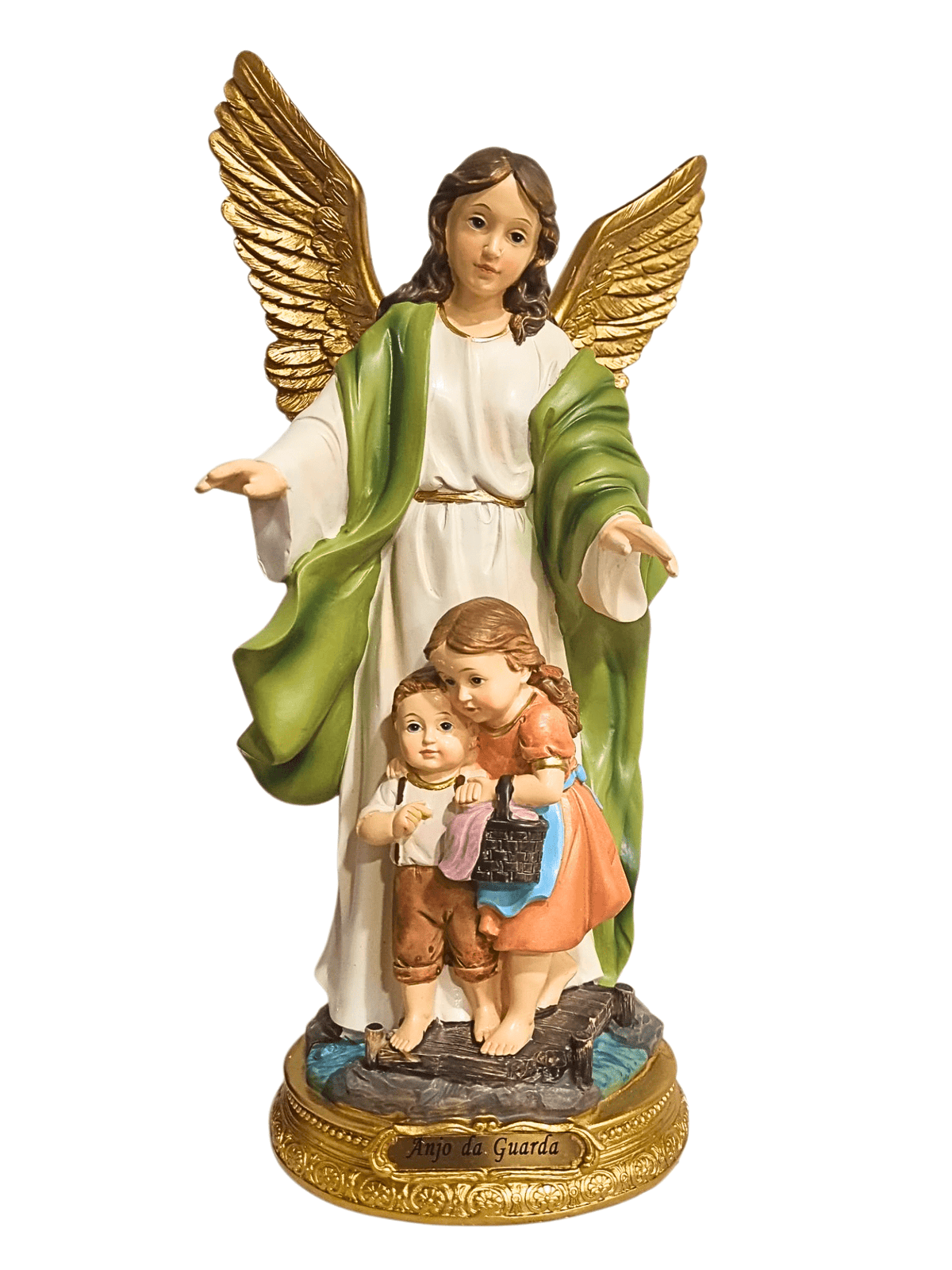 Imagem do Anjo da Guarda em Resina 30 cm-TerraCotta Arte Sacra
