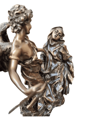 Imagem do Êxtase de Santa Teresa D'Ávila em Pó de Mármore com Acabamento em Bronze 22 cm-TerraCotta Arte Sacra