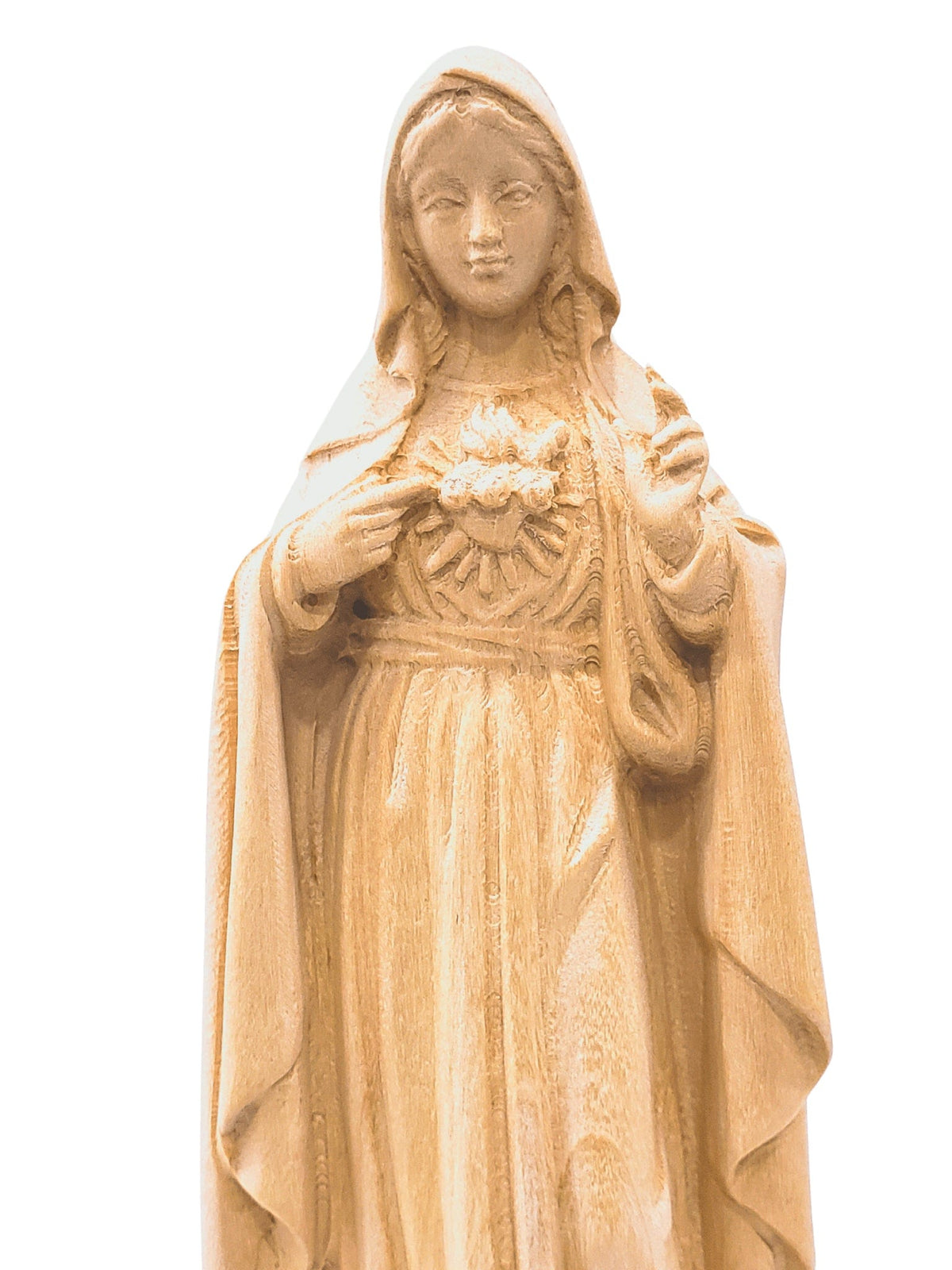 Imagem do Imaculado Coração de Maria em Madeira 29 cm-TerraCotta Arte Sacra