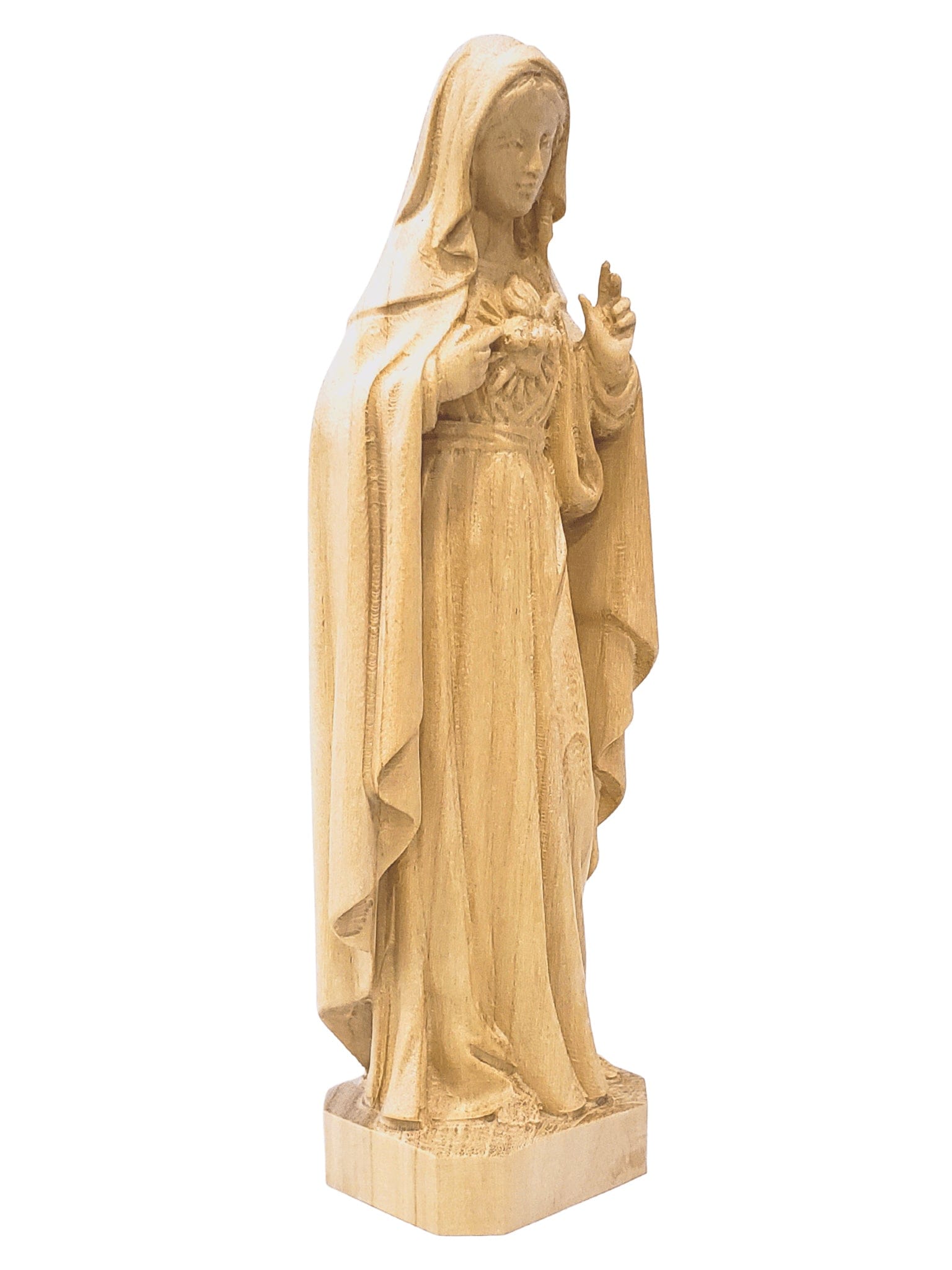 Imagem do Imaculado Coração de Maria em Madeira 29 cm-TerraCotta Arte Sacra