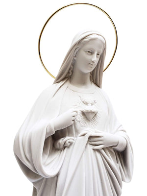 Imagem do Imaculado Coração de Maria em Pó de Mármore-TerraCotta Arte Sacra
