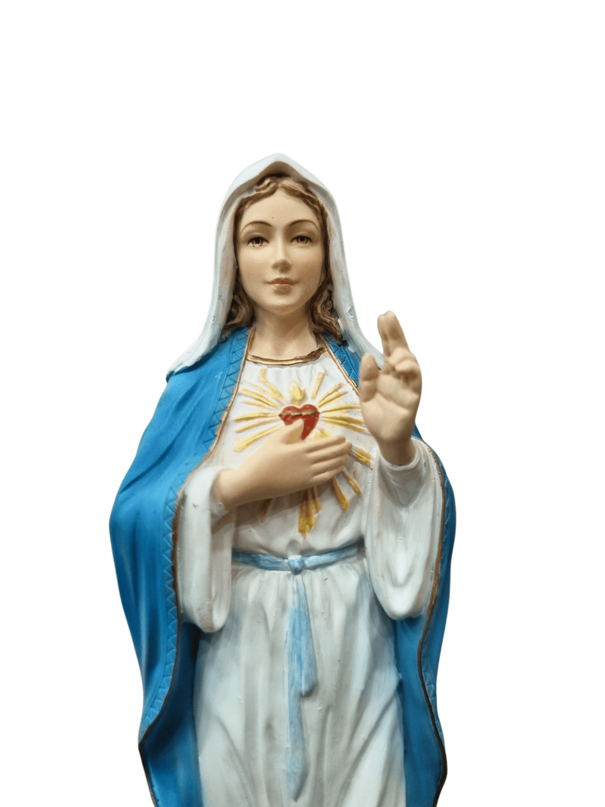 Imagem do Imaculado Coração de Maria em Resina Colorida 15,5 cm-TerraCotta Arte Sacra