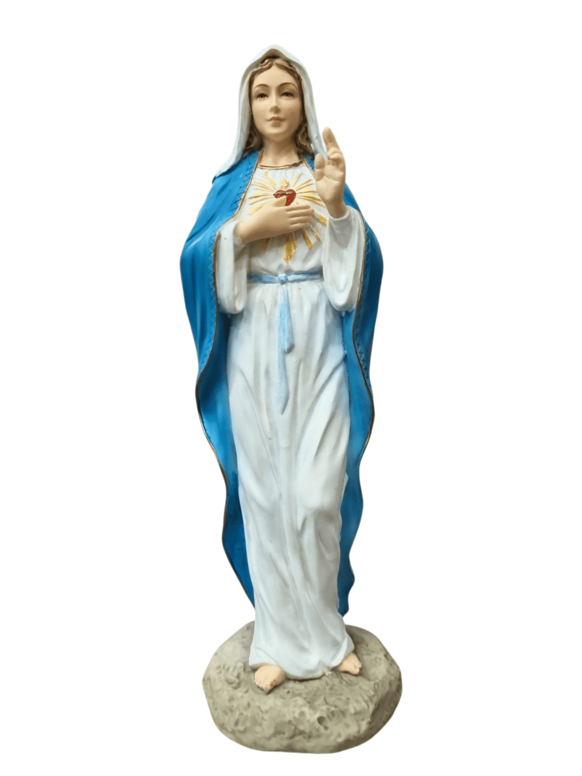 Imagem do Imaculado Coração de Maria em Resina Colorida 15,5 cm-TerraCotta Arte Sacra