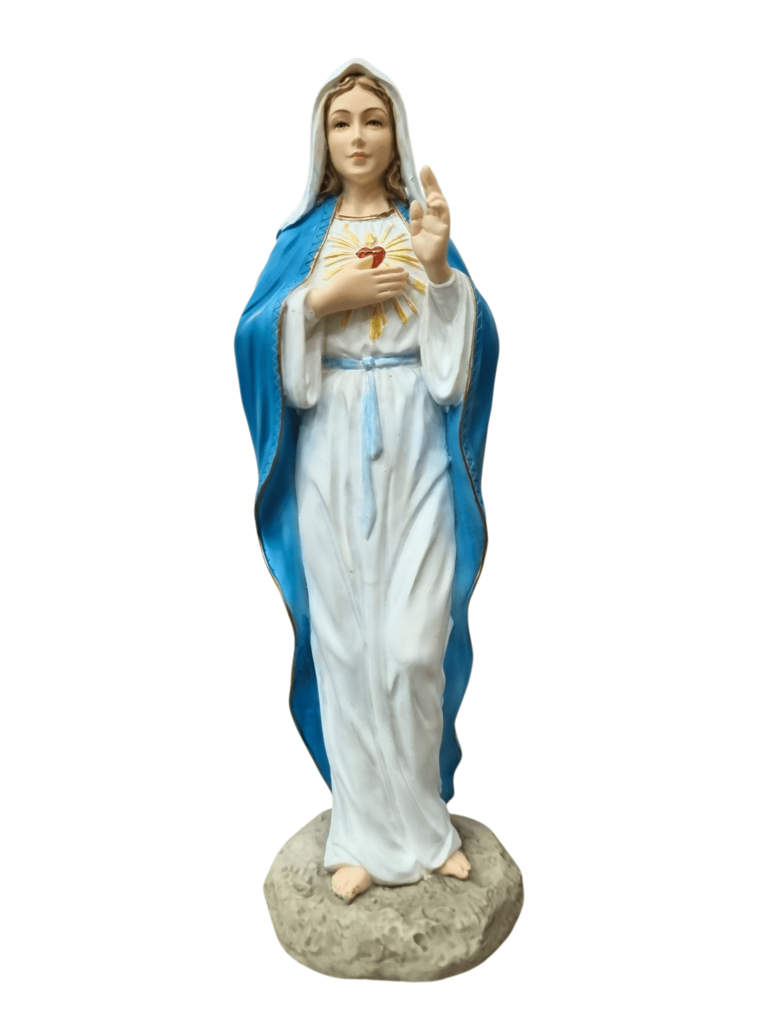 Imagem do Imaculado Coração de Maria em Resina Colorida 15,5 cm-TerraCotta Arte Sacra