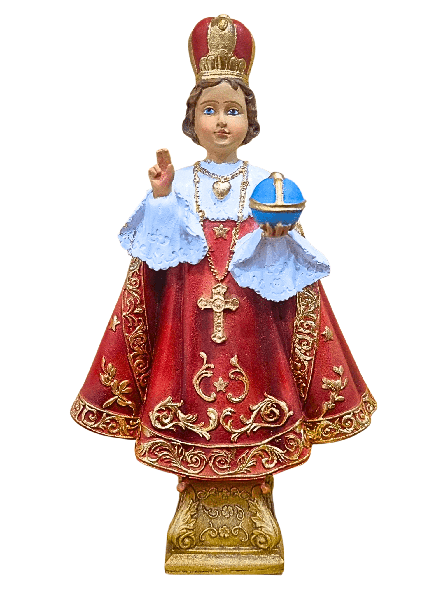 Imagem do Menino Jesus de Praga em Pó de Mármore 20 cm-TerraCotta Arte Sacra