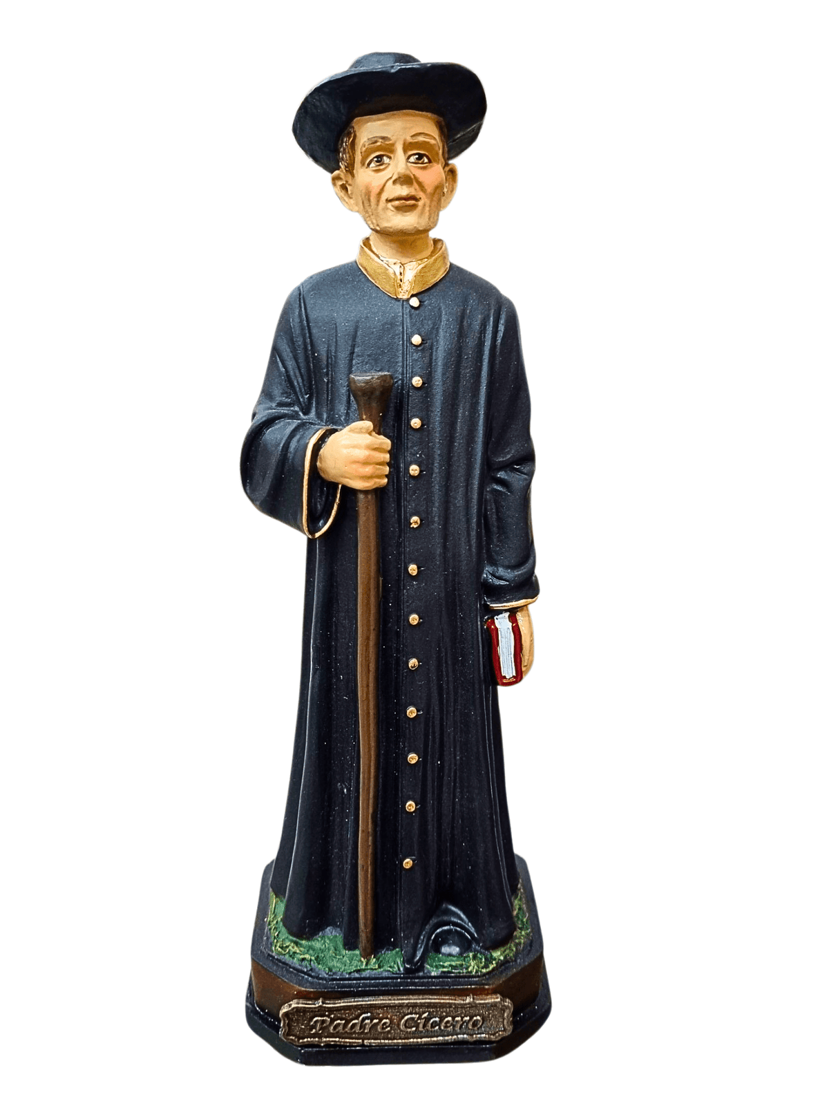 Imagem do Padre Cícero em Pó de Mármore Colorido 20 cm-TerraCotta Arte Sacra