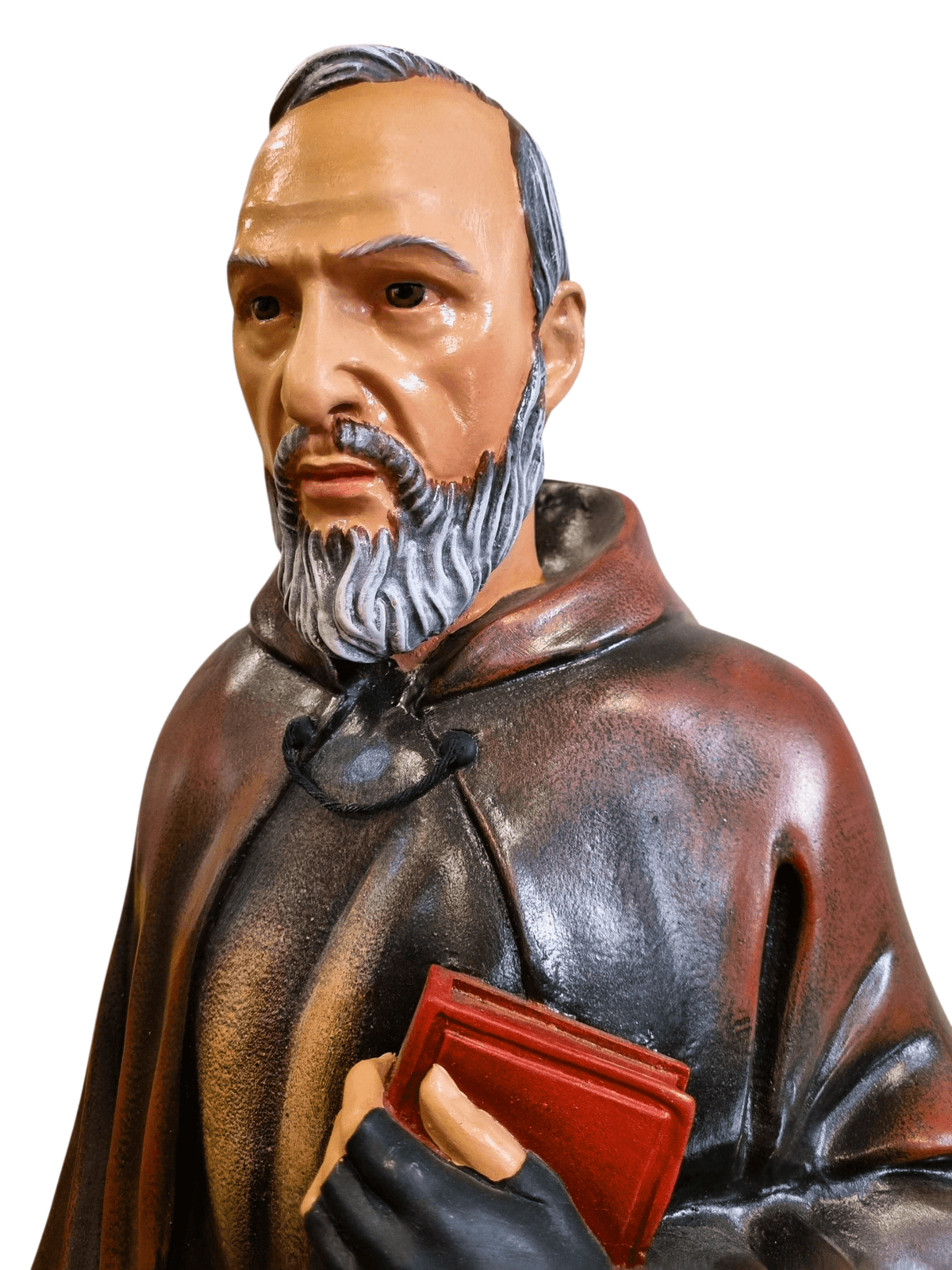 Imagem do Padre Pio Colorida em Fibra de Vidro 1 m-TerraCotta Arte Sacra