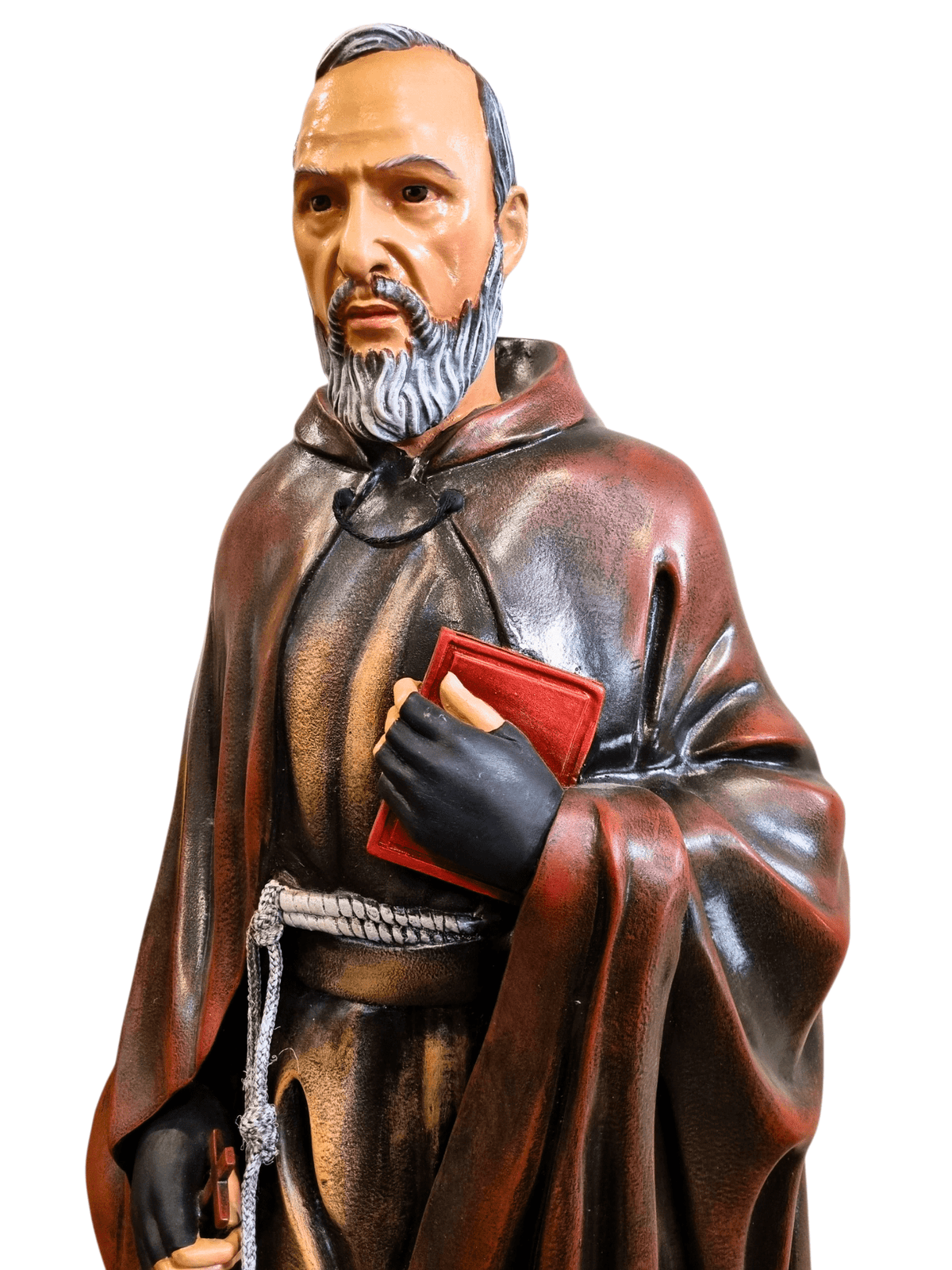Imagem do Padre Pio Colorida em Fibra de Vidro 1 m-TerraCotta Arte Sacra