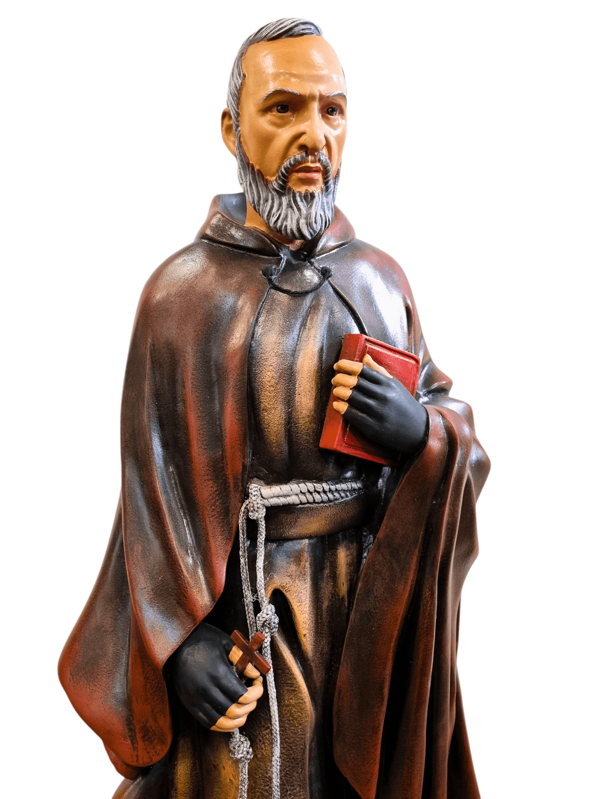 Imagem do Padre Pio Colorida em Fibra de Vidro 1 m-TerraCotta Arte Sacra