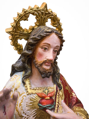 Imagem do Sagrado Coração Jesus Policromado de 40 cm-TerraCotta Arte Sacra