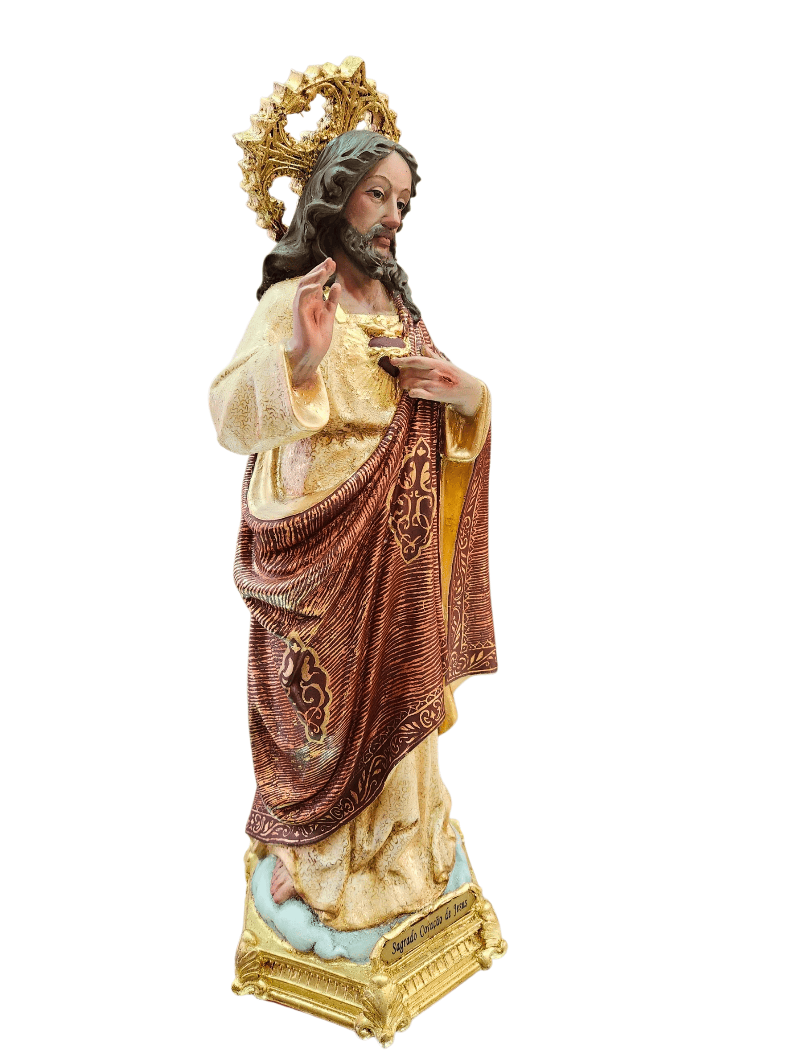 Imagem do Sagrado Coração Jesus Policromado de 43 cm-TerraCotta Arte Sacra