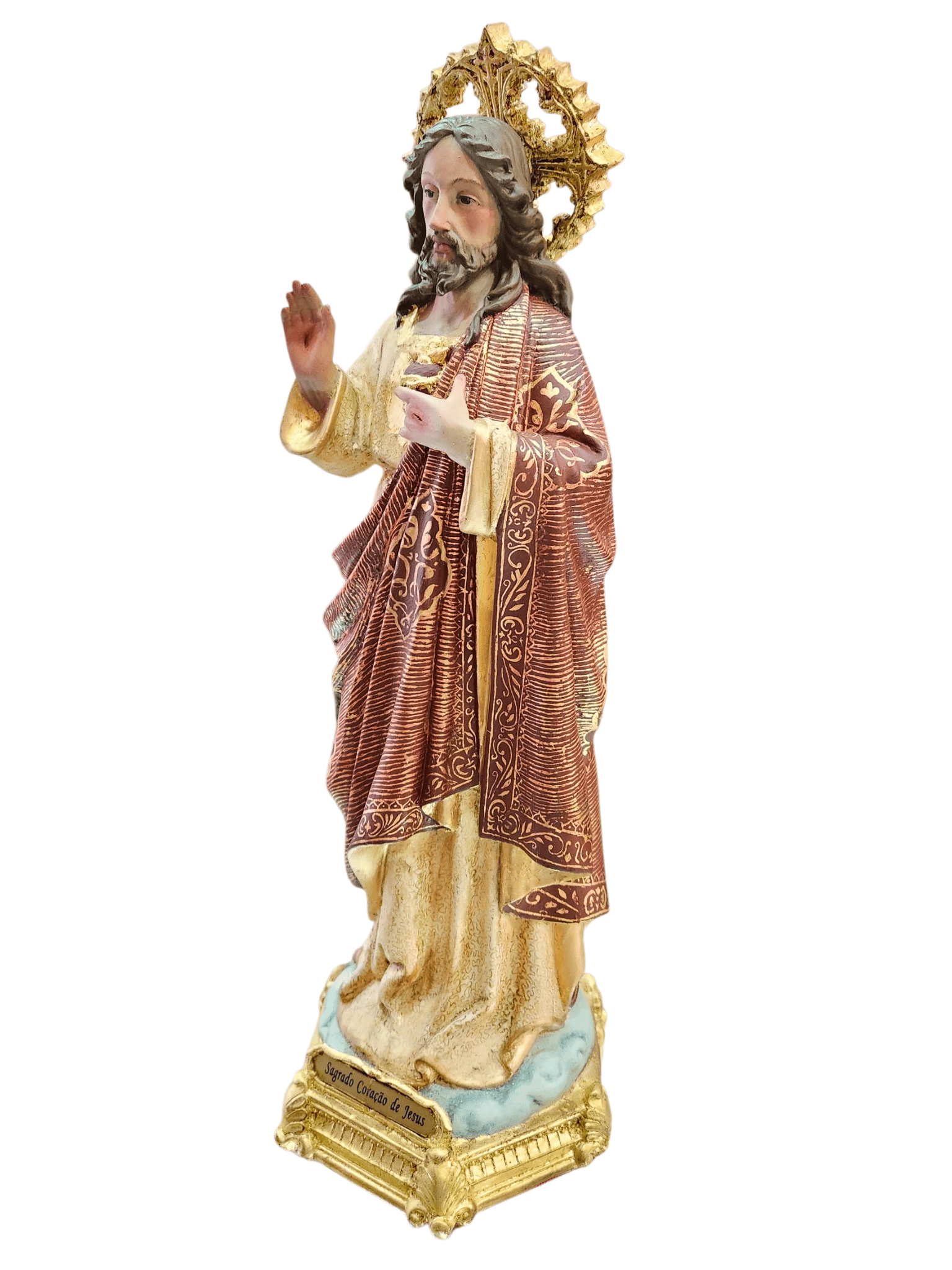 Imagem do Sagrado Coração Jesus Policromado de 43 cm-TerraCotta Arte Sacra