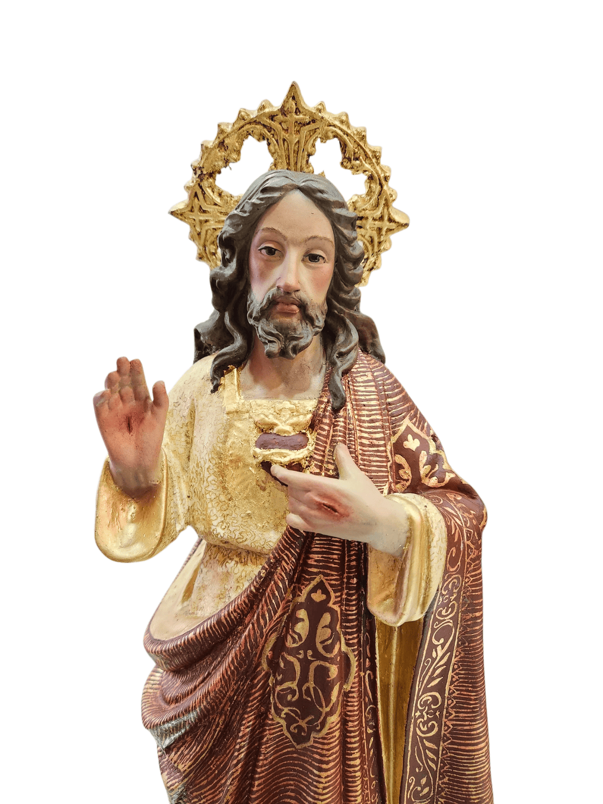 Imagem do Sagrado Coração Jesus Policromado de 43 cm-TerraCotta Arte Sacra