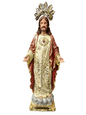 Imagem do Sagrado Coração Jesus Policromado de 46 cm-TerraCotta Arte Sacra