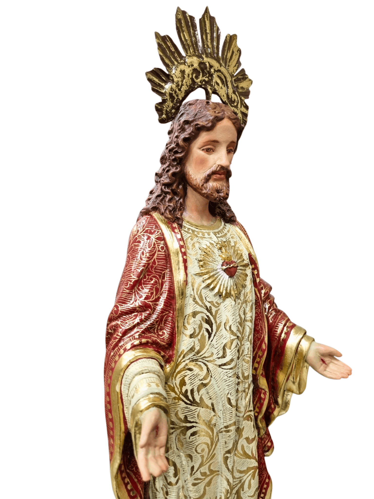 Imagem do Sagrado Coração Jesus Policromado de 46 cm-TerraCotta Arte Sacra