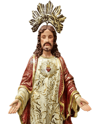 Imagem do Sagrado Coração Jesus Policromado de 46 cm-TerraCotta Arte Sacra