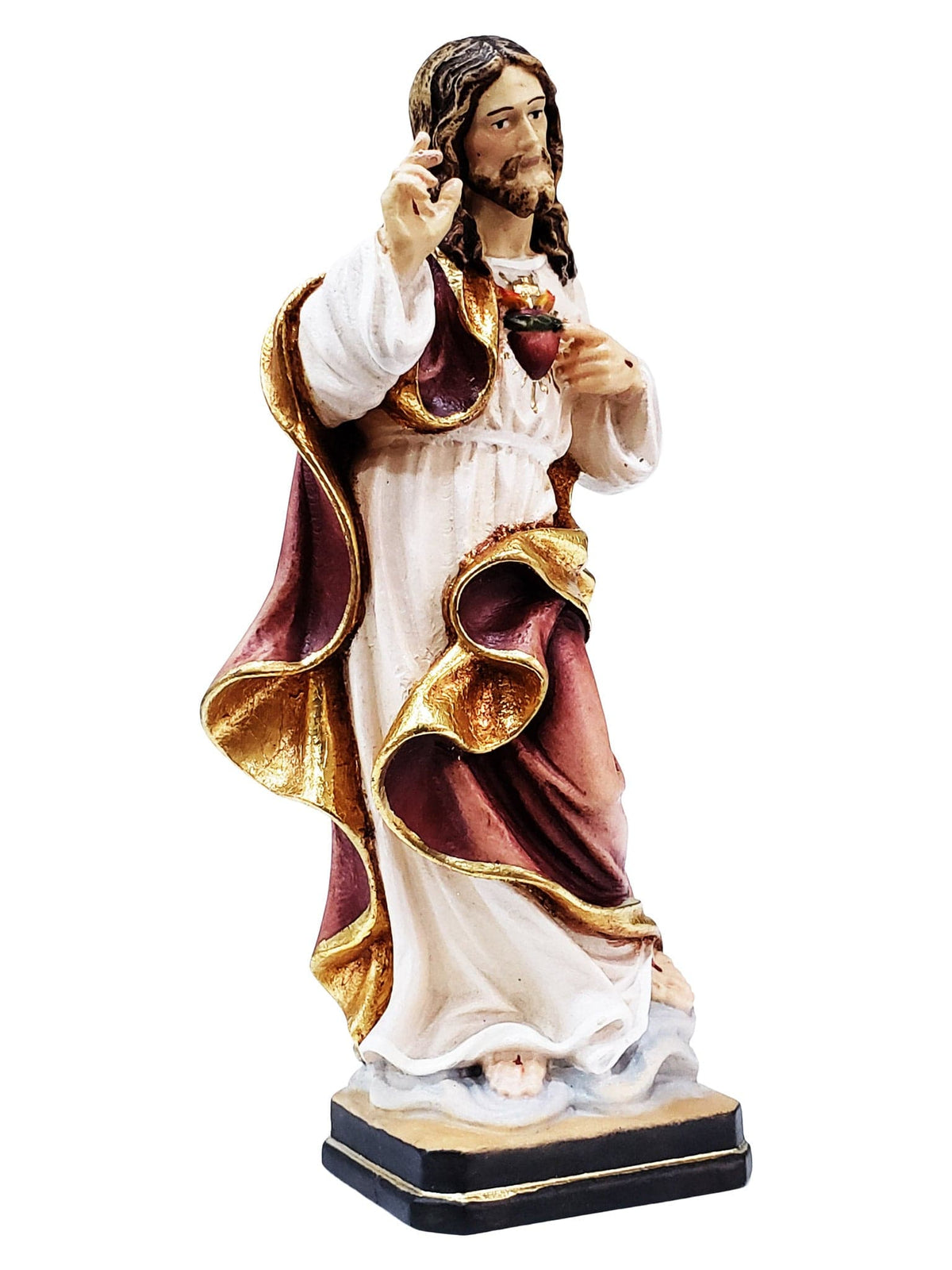 Imagem do Sagrado Coração de Jesus em Madeira Italiana 15 cm-TerraCotta Arte Sacra