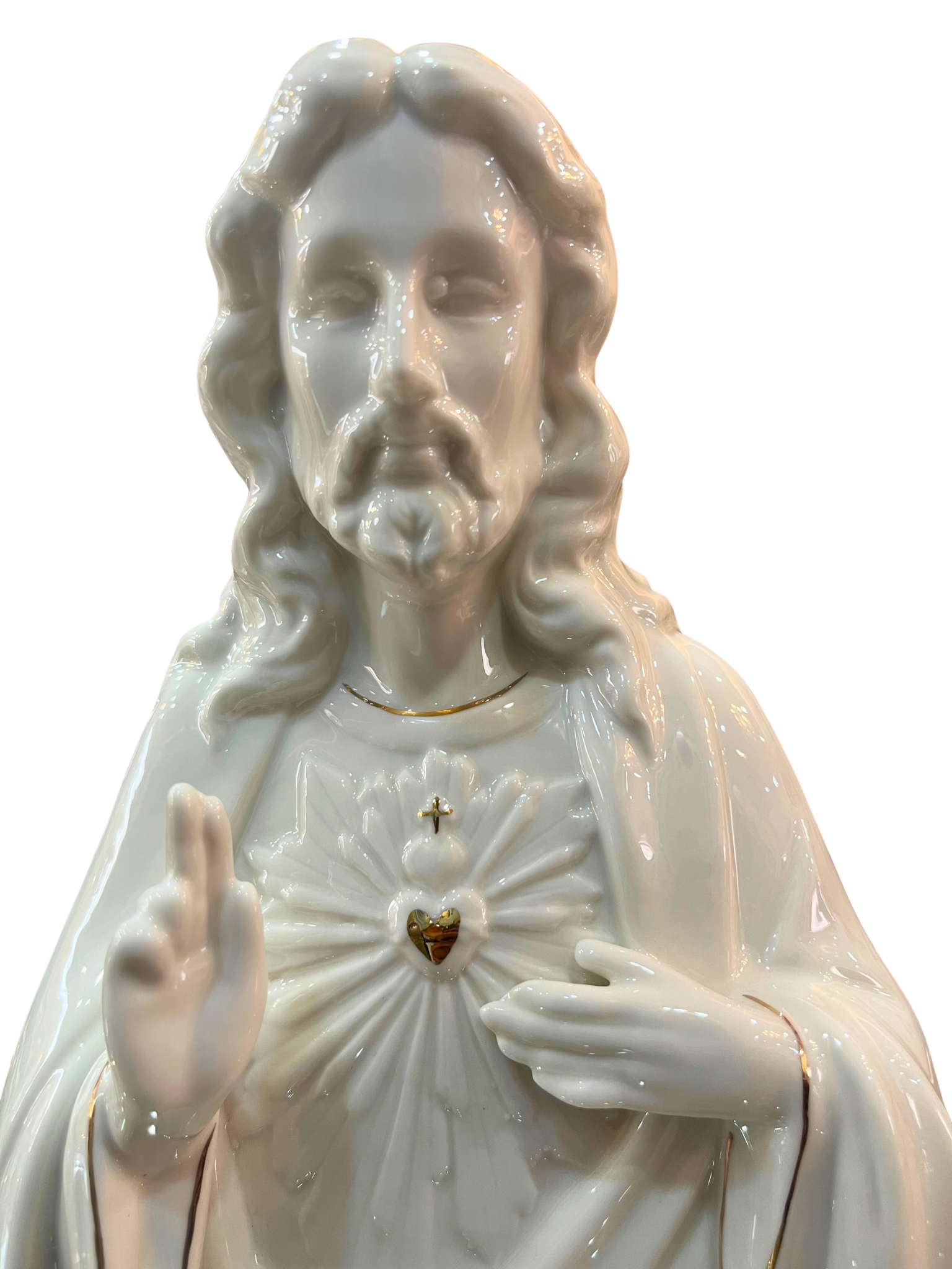 Imagem do Sagrado Coração de Jesus em Porcelana 27 x 17 cm-TerraCotta Arte Sacra
