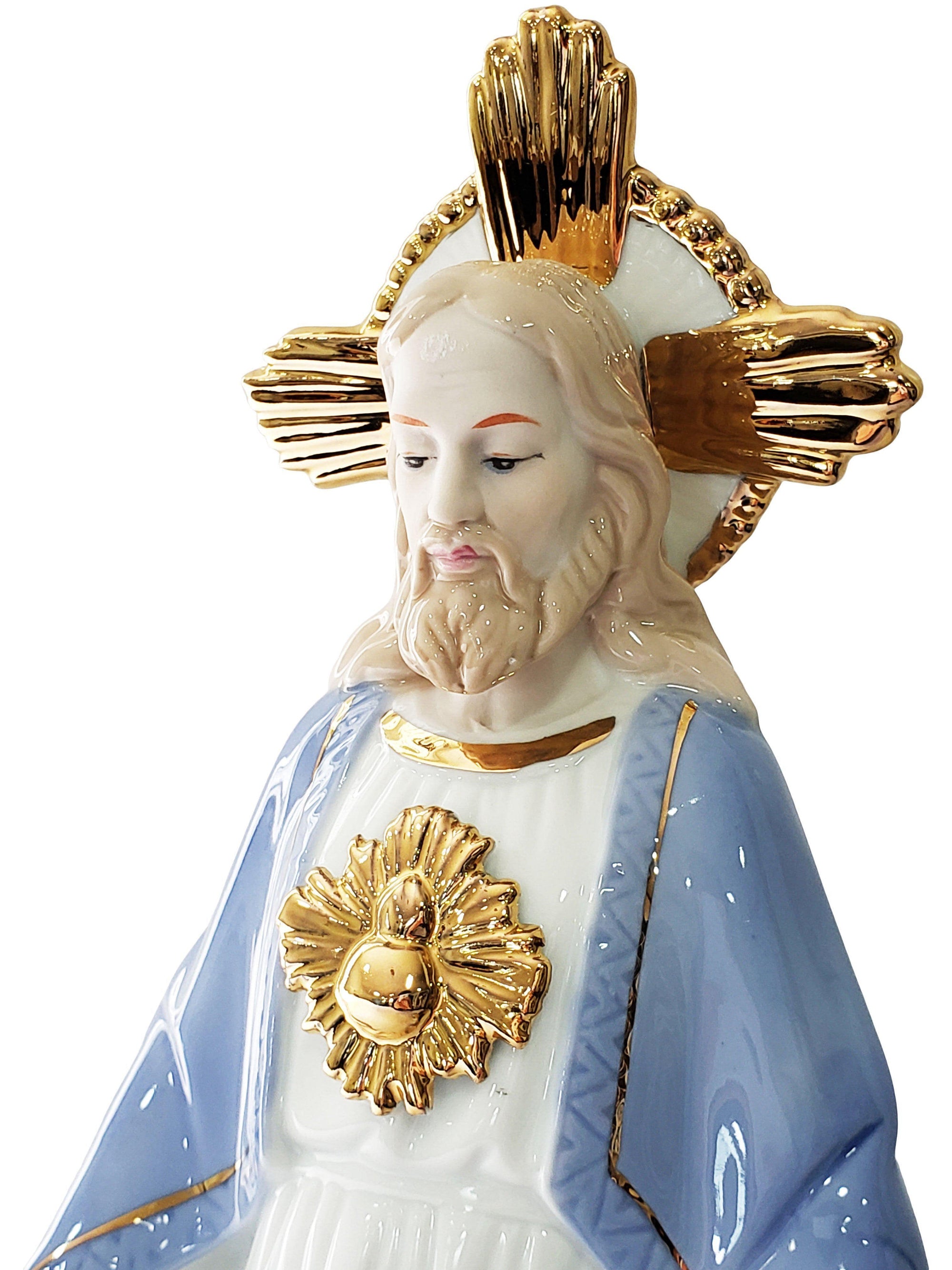 Imagem do Sagrado Coração de Jesus em Porcelana 32 cm-TerraCotta Arte Sacra