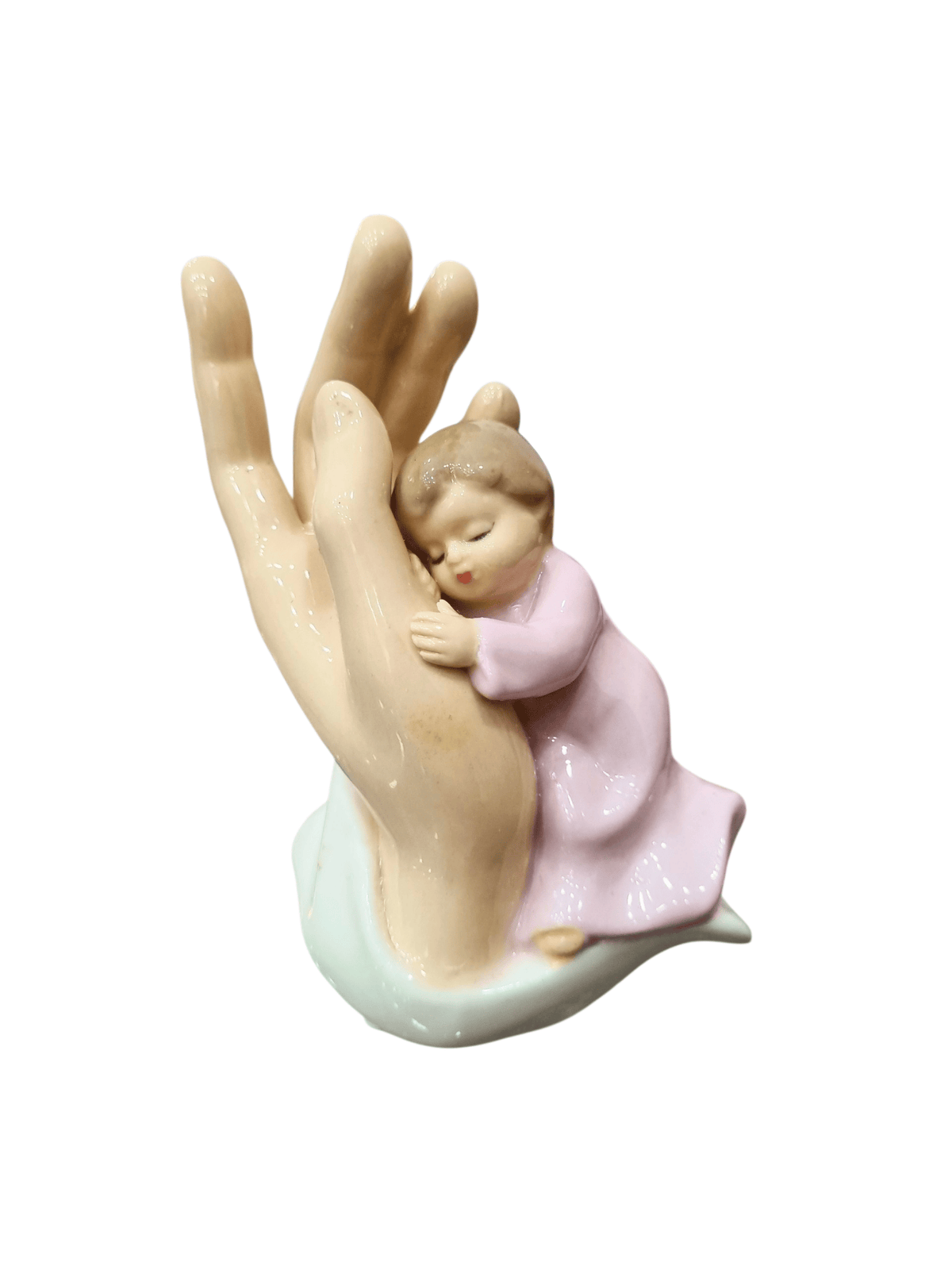 Imagem em Porcelana Mão de Deus com Menina 11 cm-TerraCotta Arte Sacra