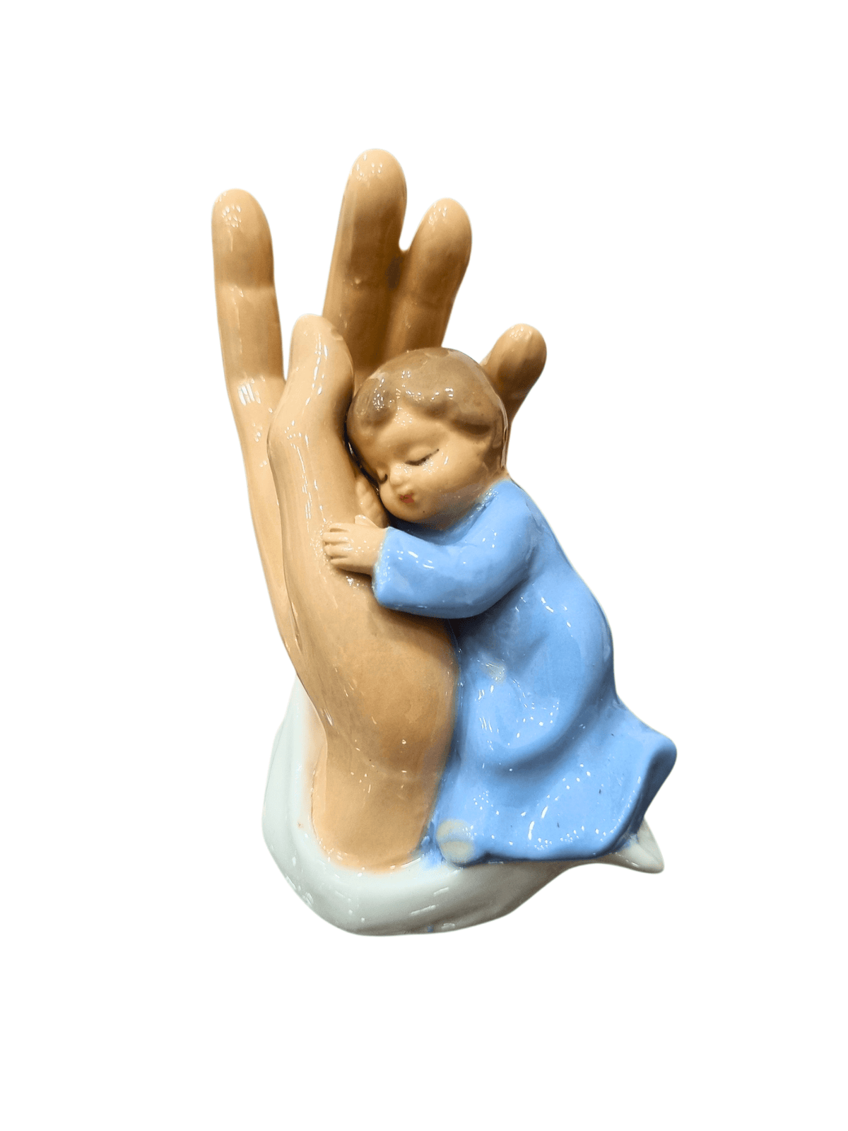 Imagem em Porcelana Mão de Deus com Menino 11 cm-TerraCotta Arte Sacra