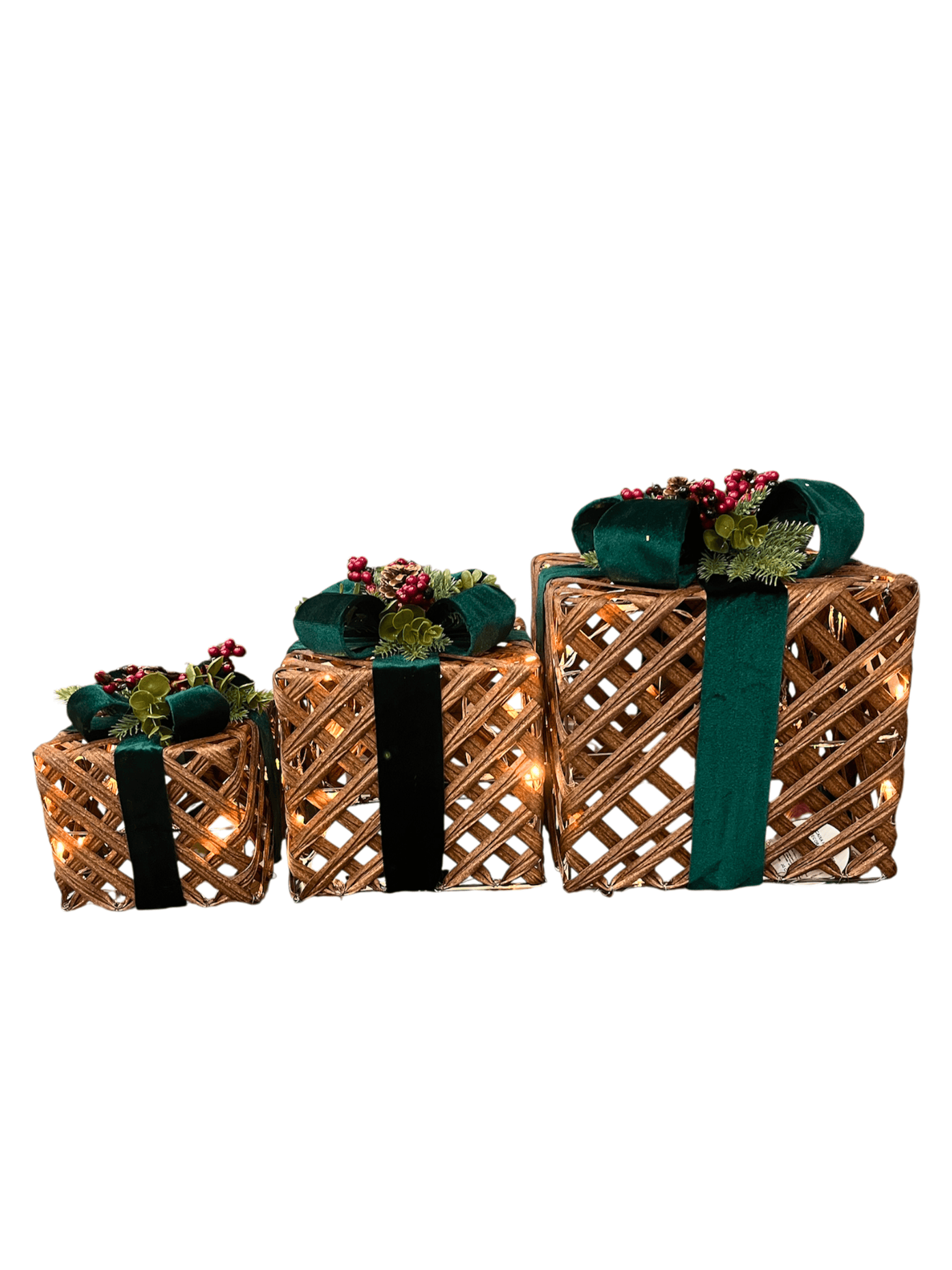 Kit Decorativo de Natal 3 peças com Led-TerraCotta Arte Sacra