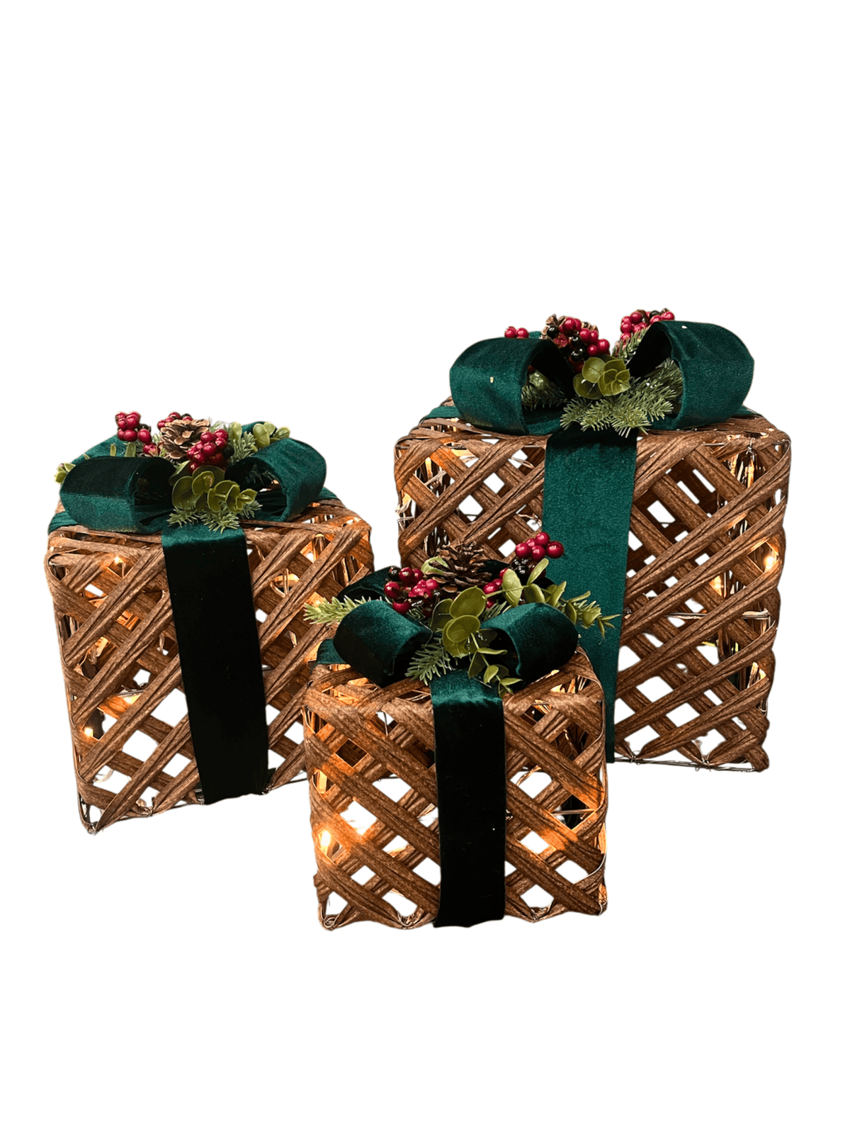 Kit Decorativo de Natal 3 peças com Led-TerraCotta Arte Sacra